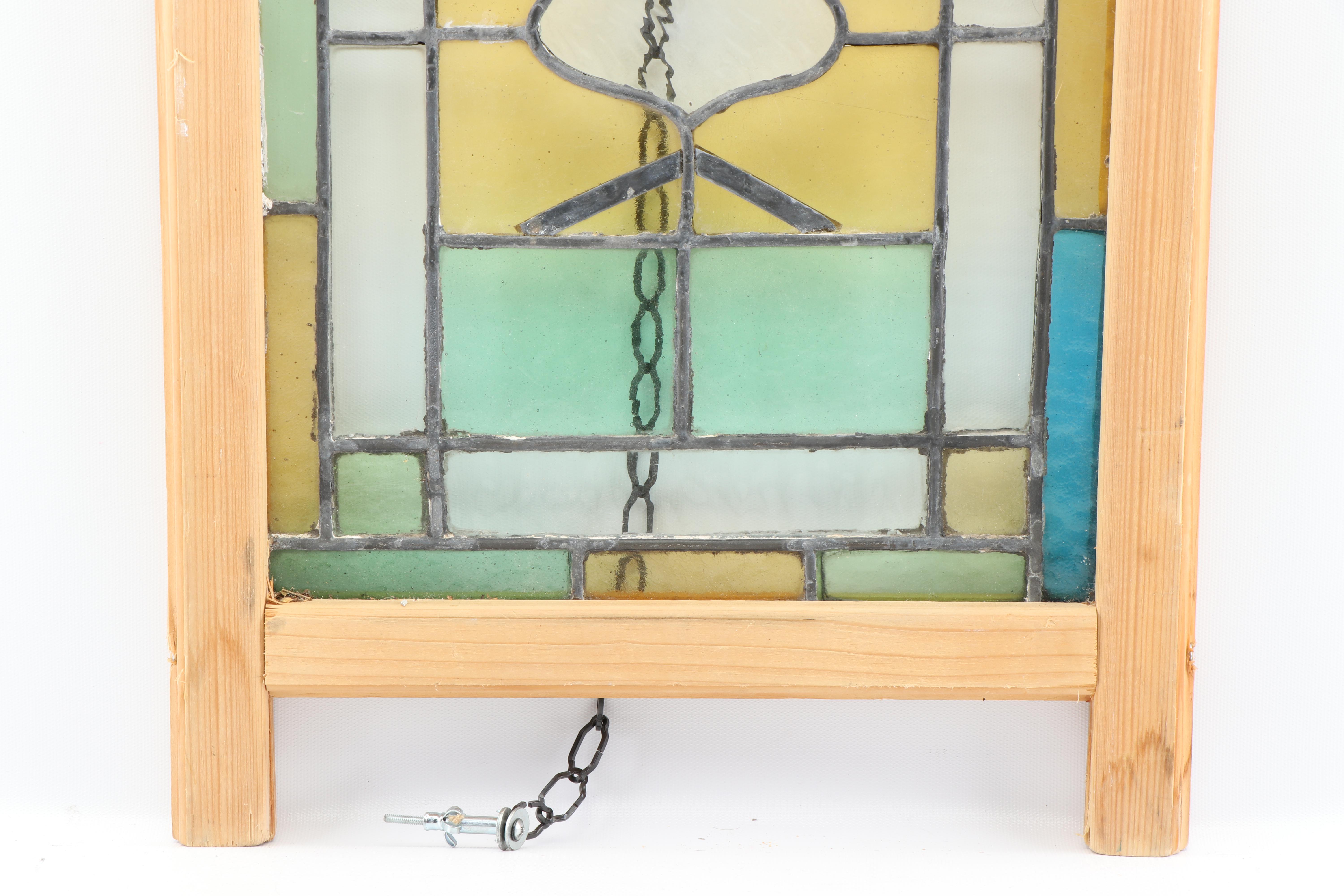 Pine Framed Stained Glass Panels