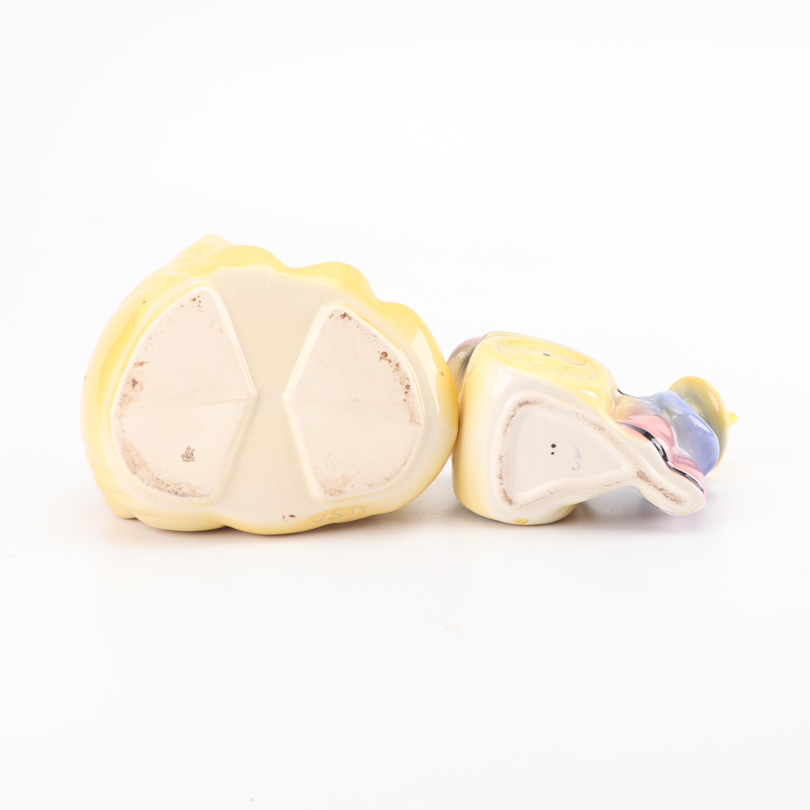 Ceramic Figural Planters and Creamer, Mid-Century