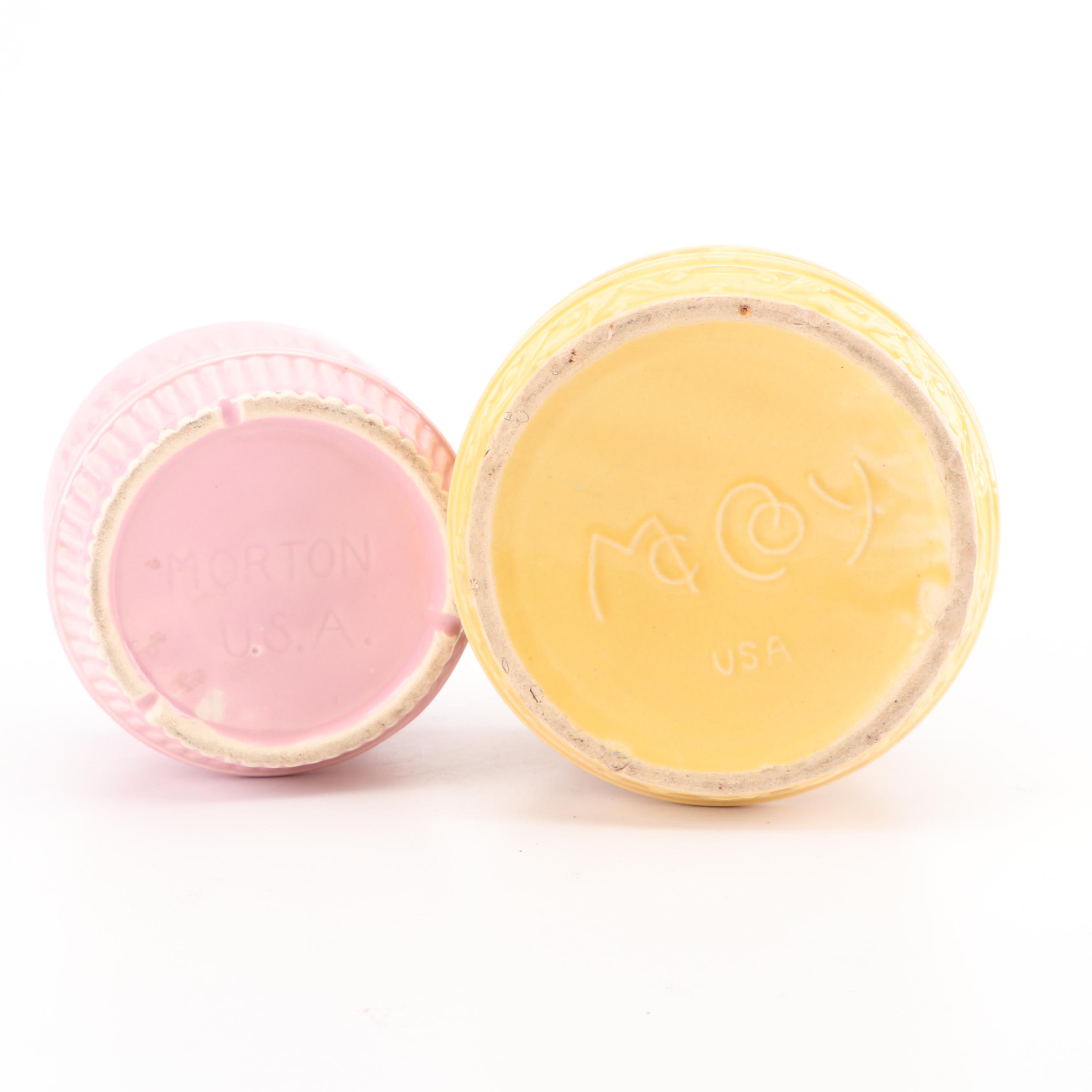 McCoy and Morton Pastel Ceramic Planters, Mid-20th Century