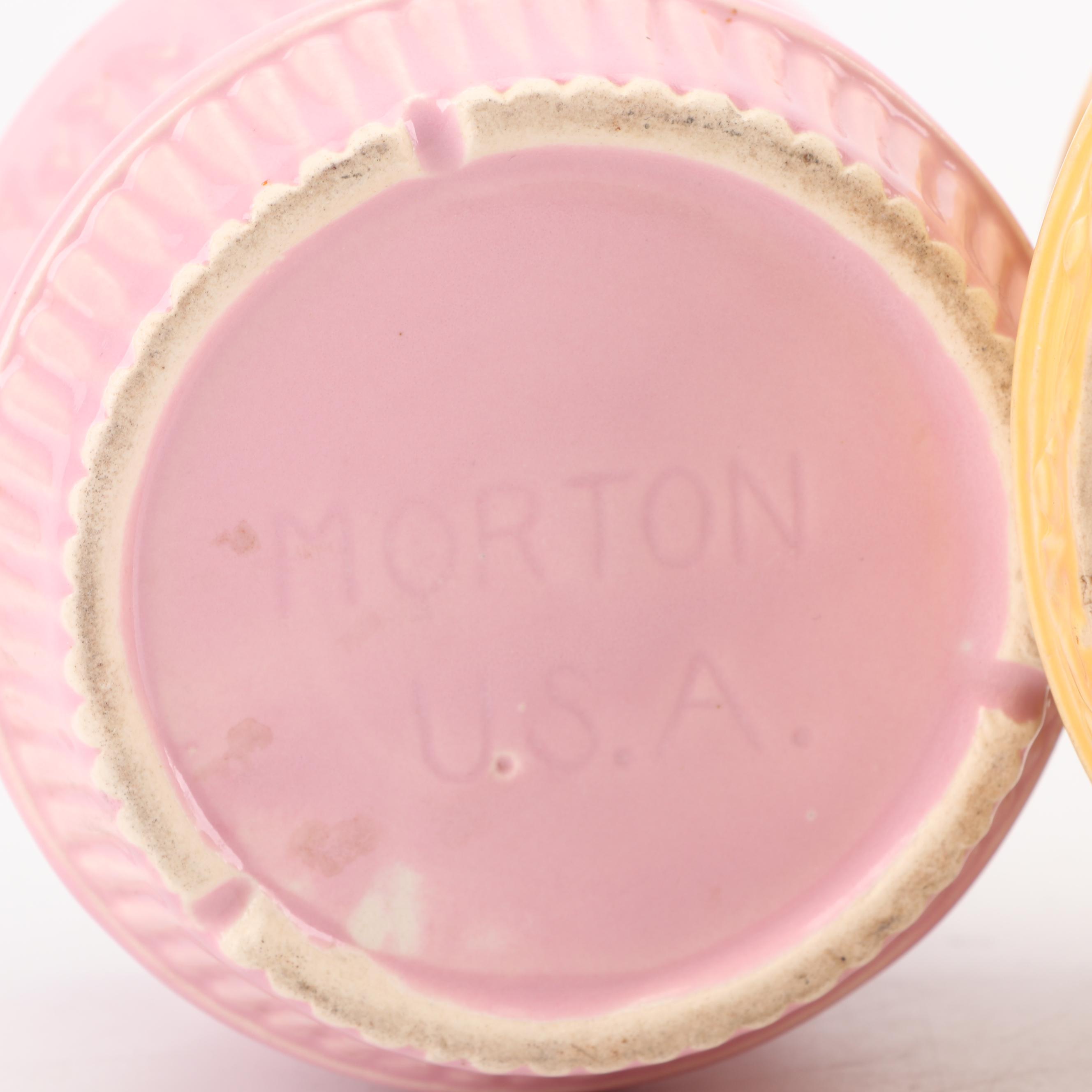 McCoy and Morton Pastel Ceramic Planters, Mid-20th Century