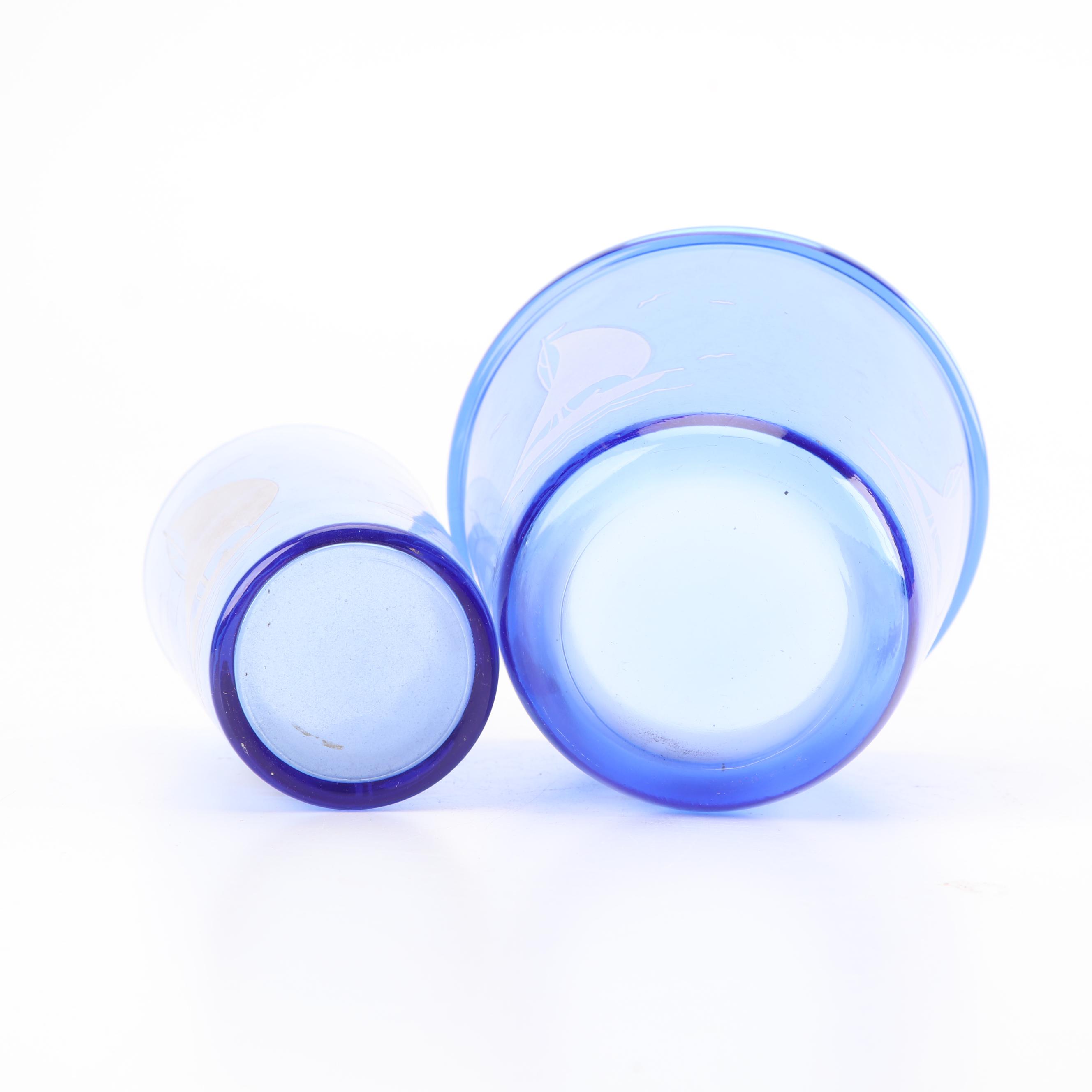 Hazel Atlas "Ships" Tumblers and Ice Bucket in Caddy