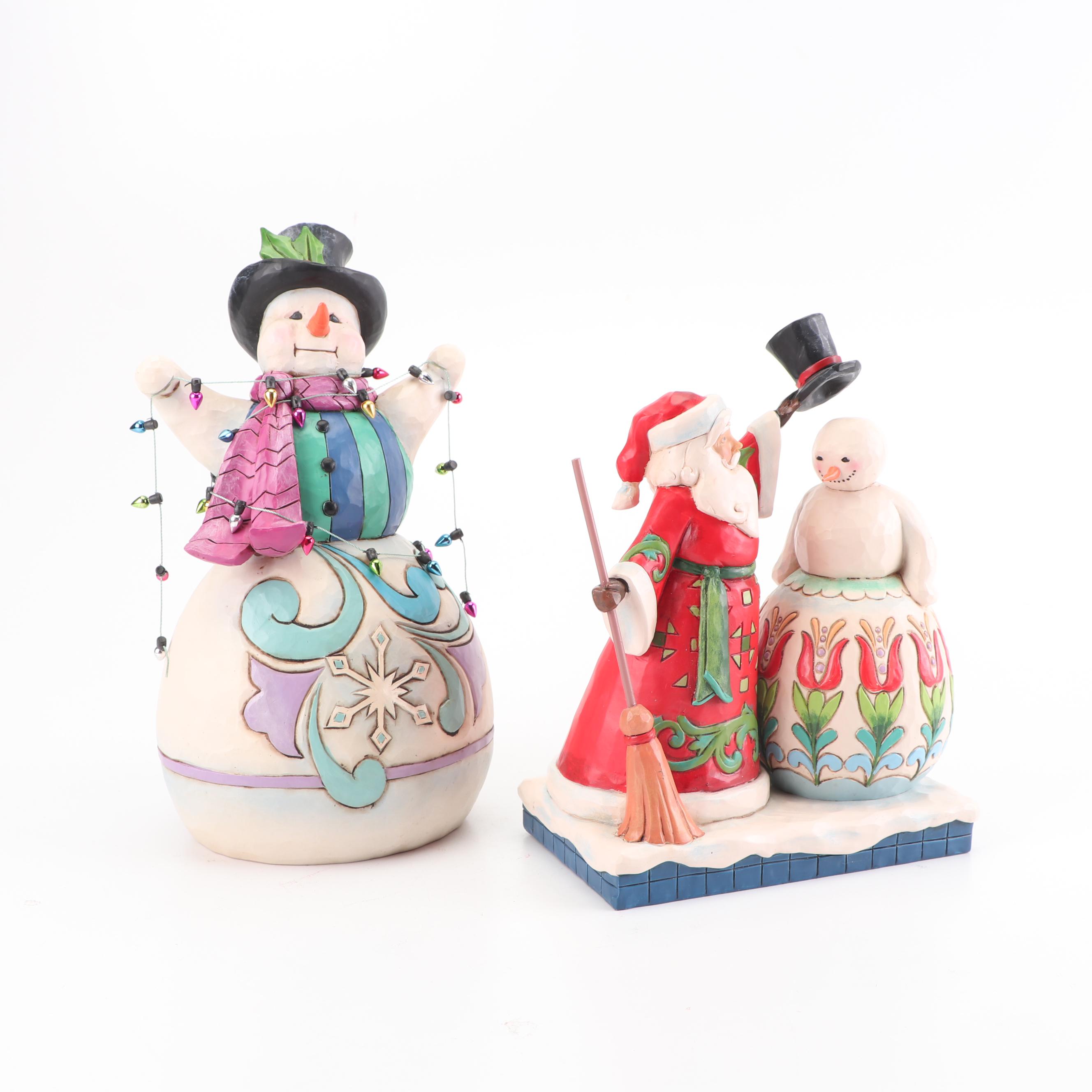Jim Shore "Share the Spirit" and "Light Up the Holidays" Figurines, 21st Century