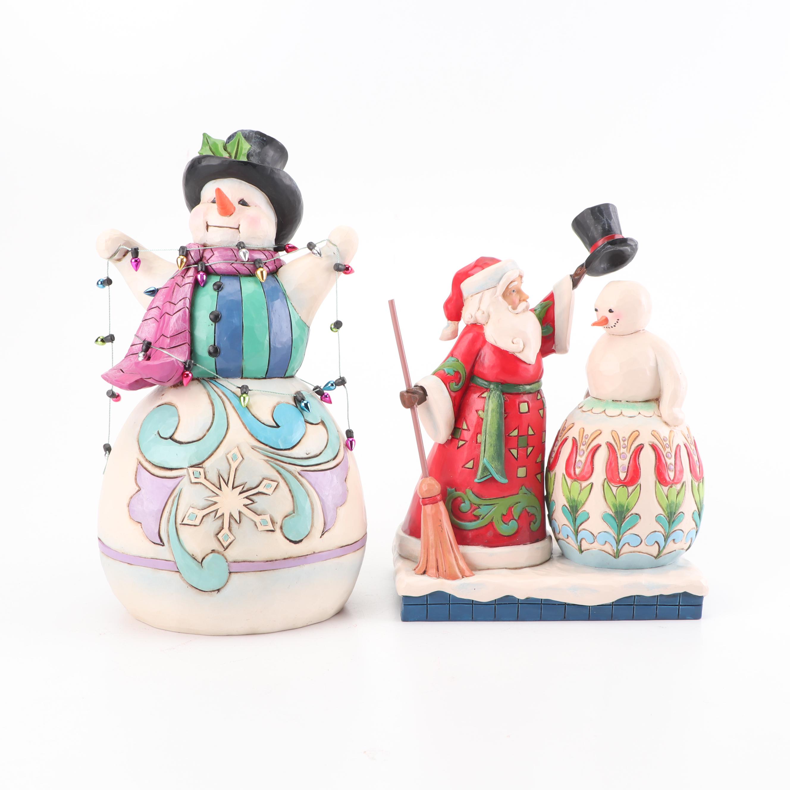Jim Shore "Share the Spirit" and "Light Up the Holidays" Figurines, 21st Century