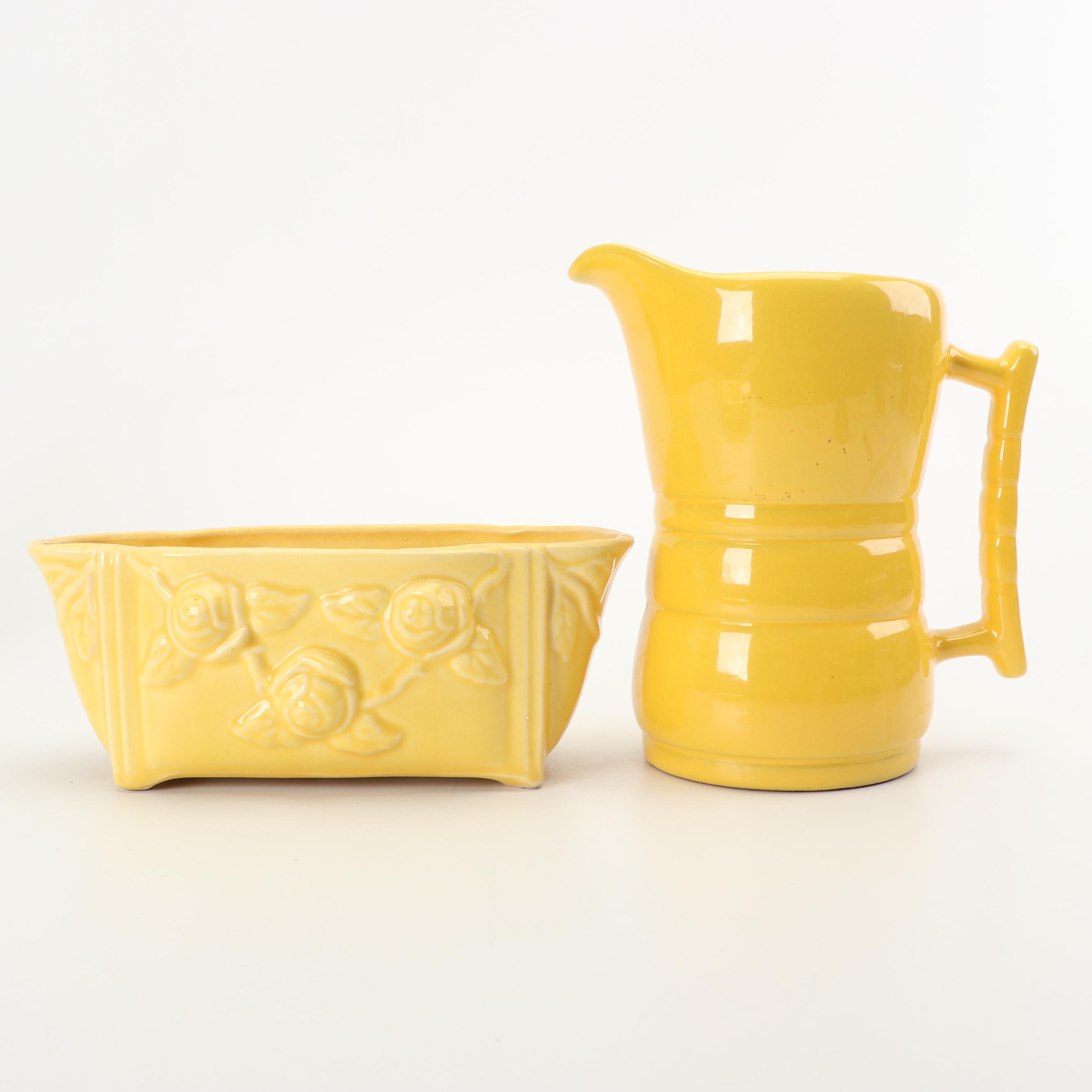 Frankoma, Shawnee, Camark and Other Yellow Ceramic Pottery