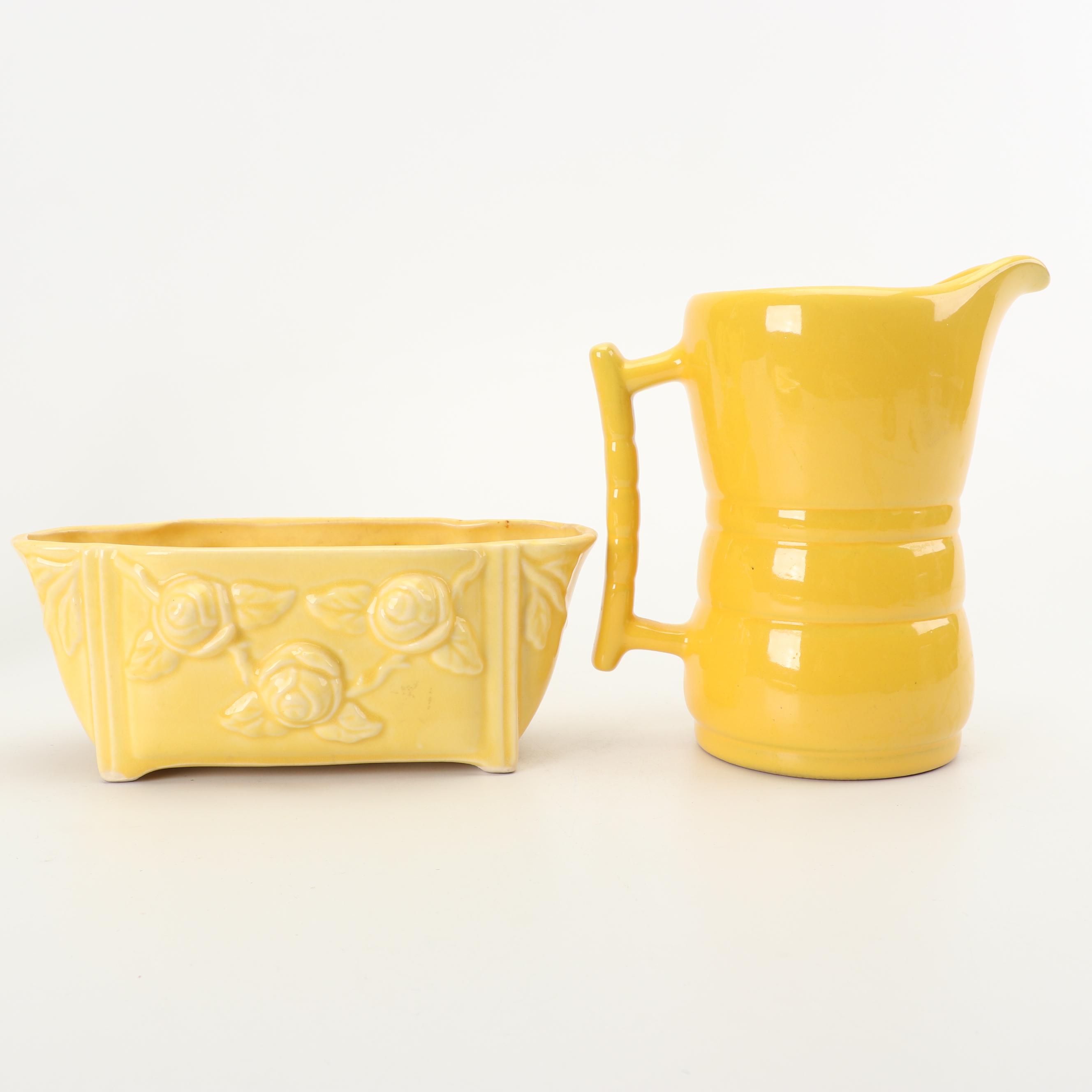 Frankoma, Shawnee, Camark and Other Yellow Ceramic Pottery