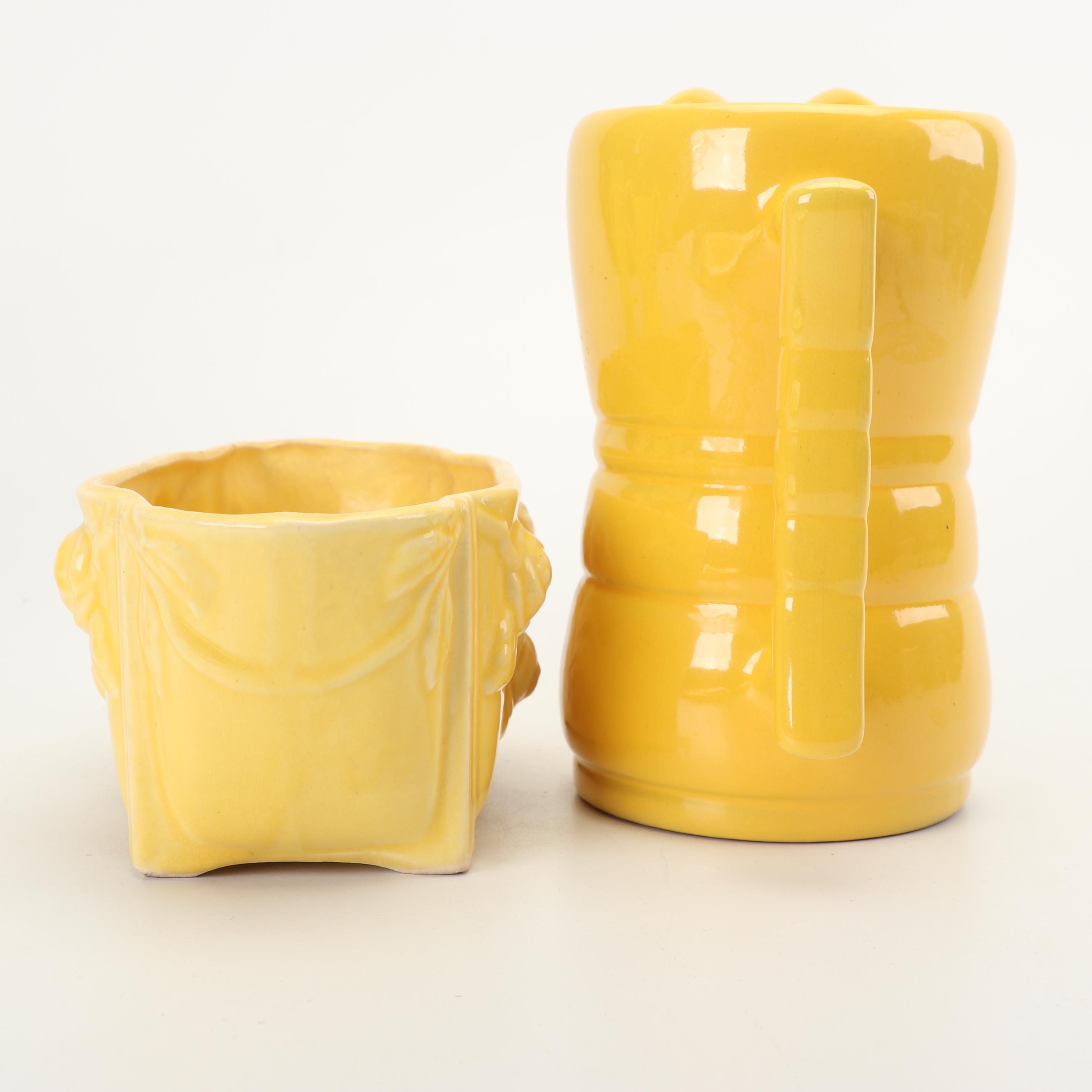 Frankoma, Shawnee, Camark and Other Yellow Ceramic Pottery