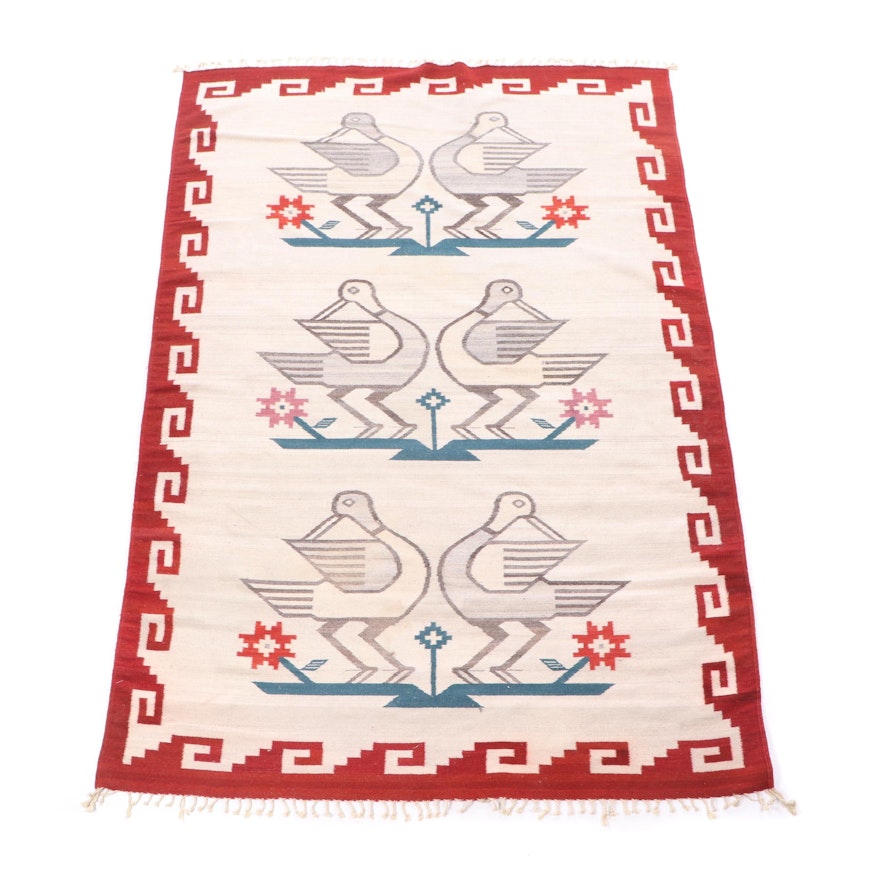 Handwoven Mexican Pictorial Wool Rug