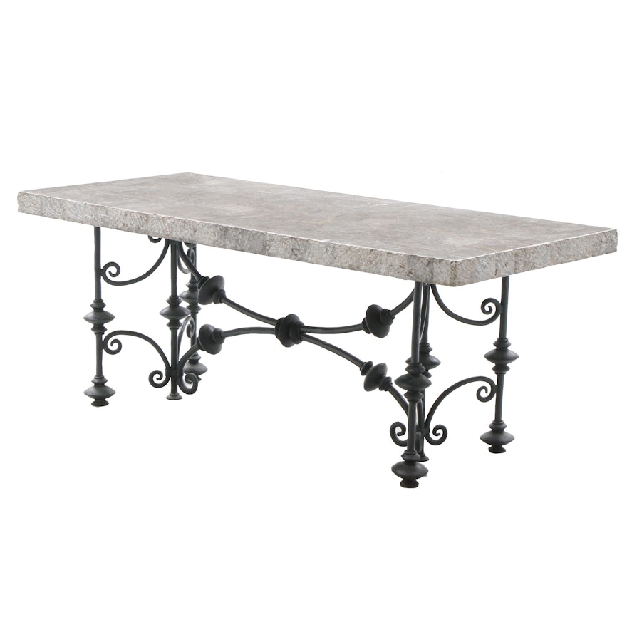 Maitland-Smith Faux Marble Top Dining Table