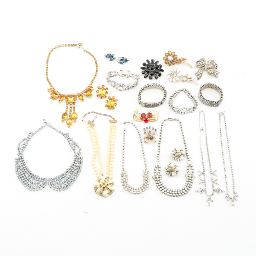 1950s Era Rhinestone Jewelry Assortment