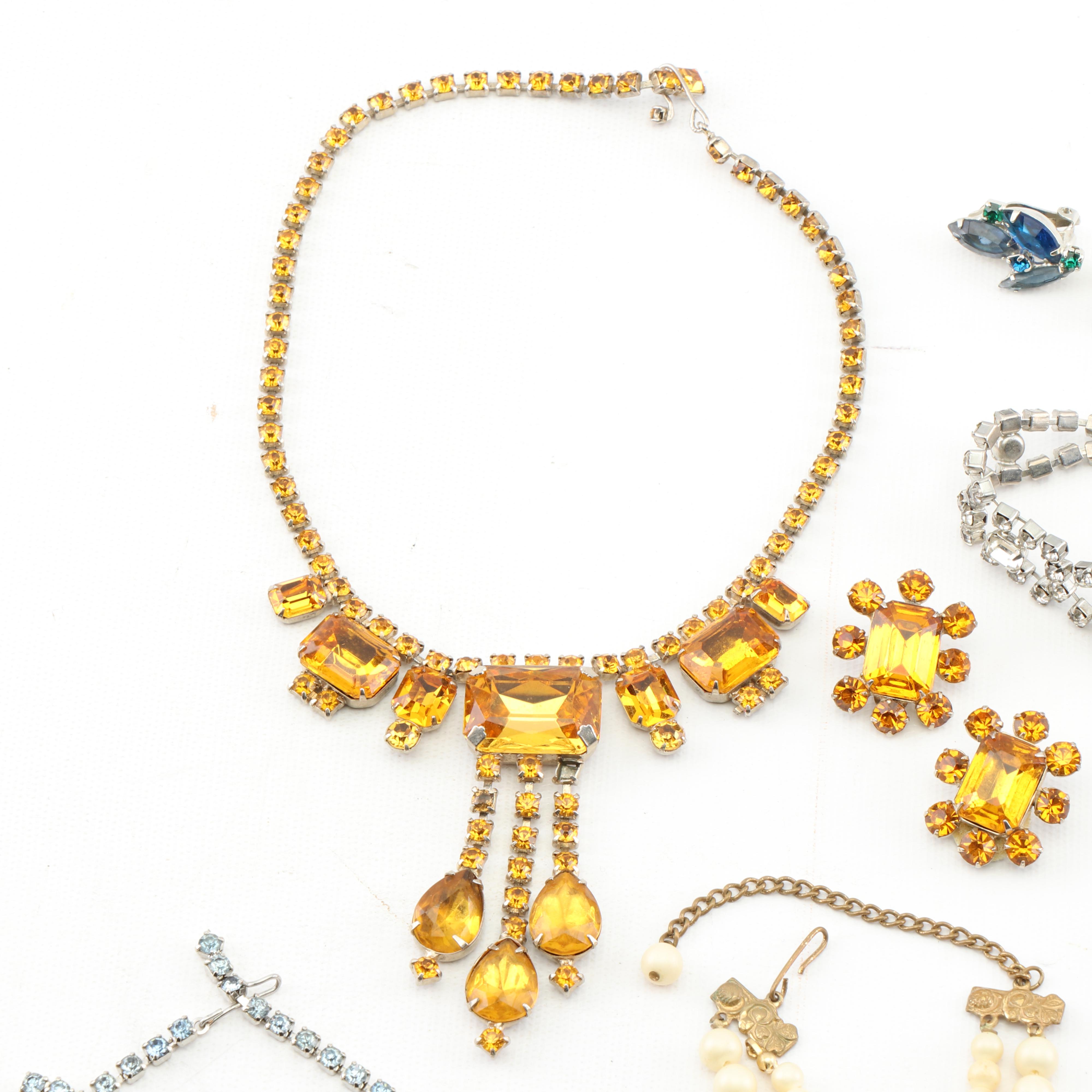 1950s Era Rhinestone Jewelry Assortment