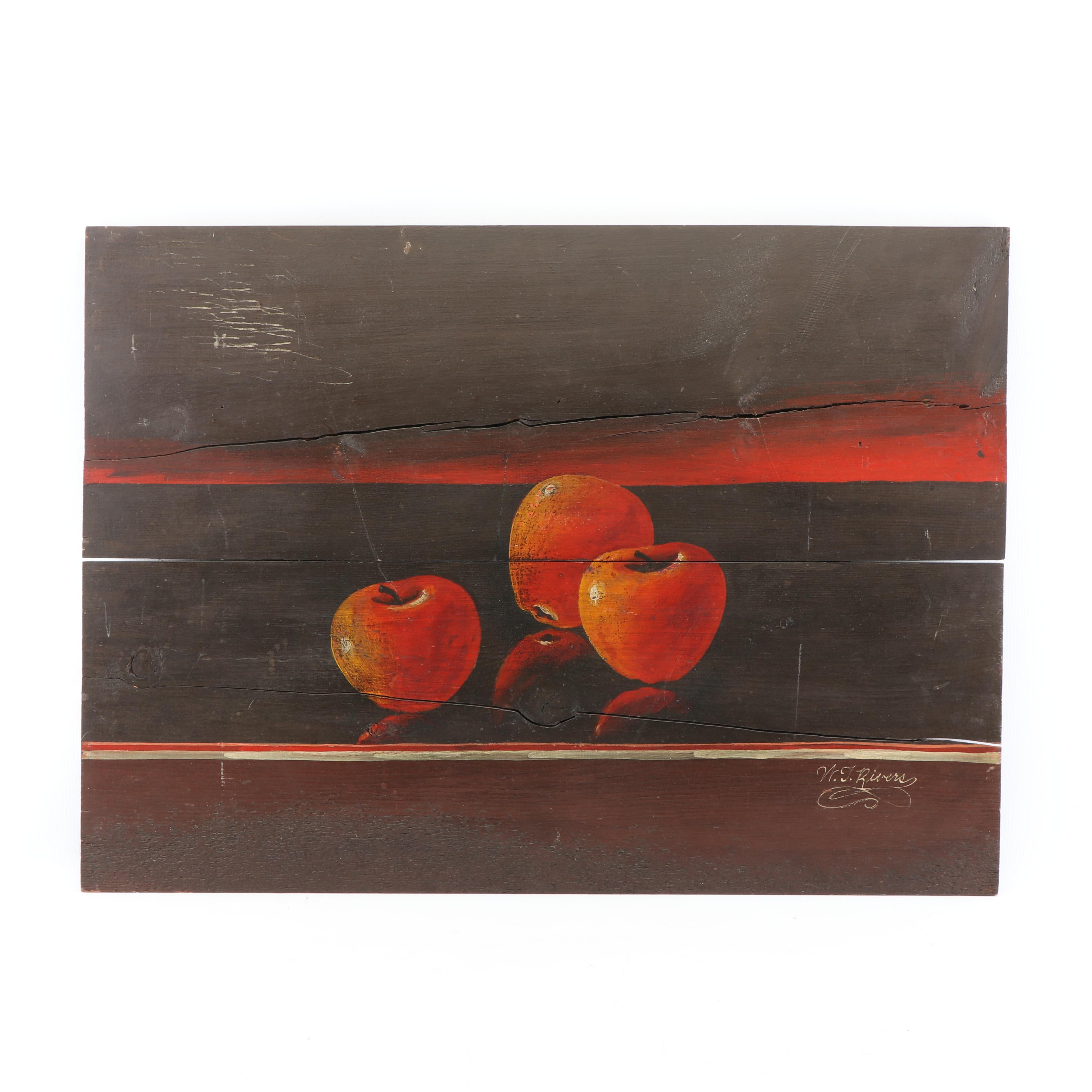 W.T. Rivers Still Life Oil Painting on Boards
