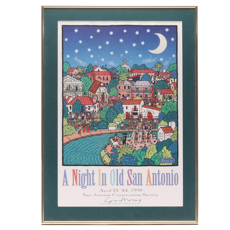 San Antonio Conservation Society 1998 Poster "A Night in Old San Antonio"