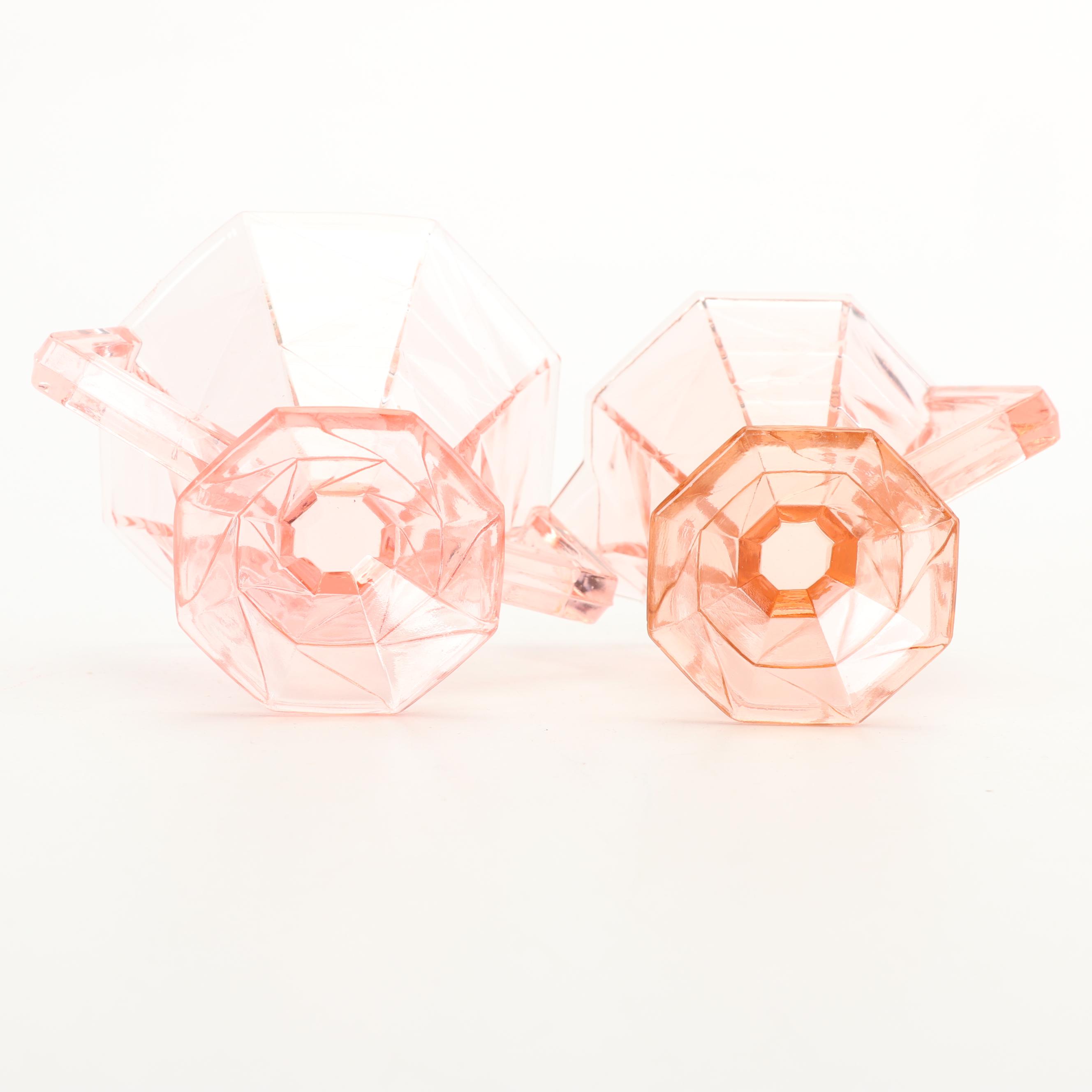 Pink Depression Glass Serveware including Indiana Glass "Tea Room"