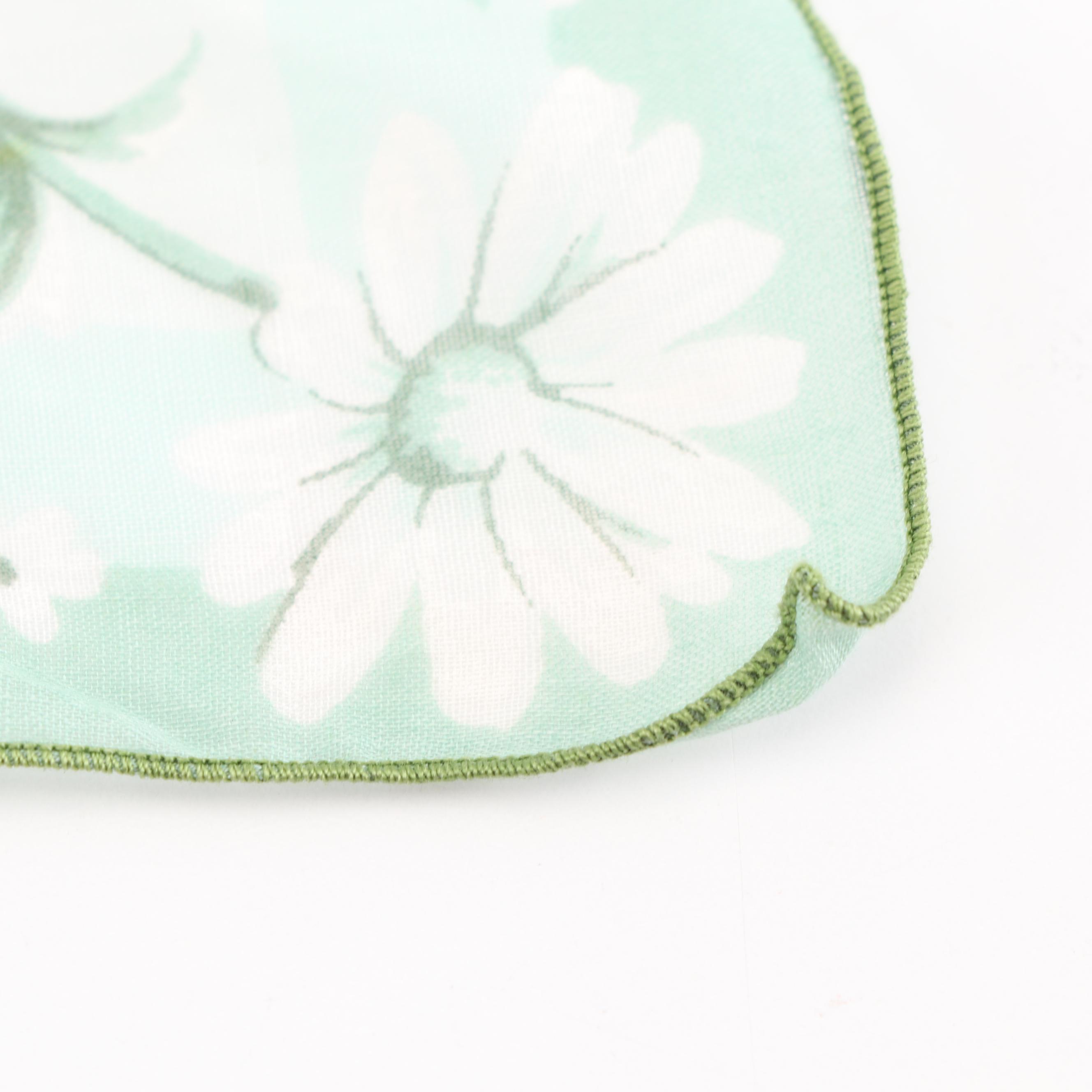 Art Deco Style Tumbler Glasses with Wire Caddy and Handkerchief