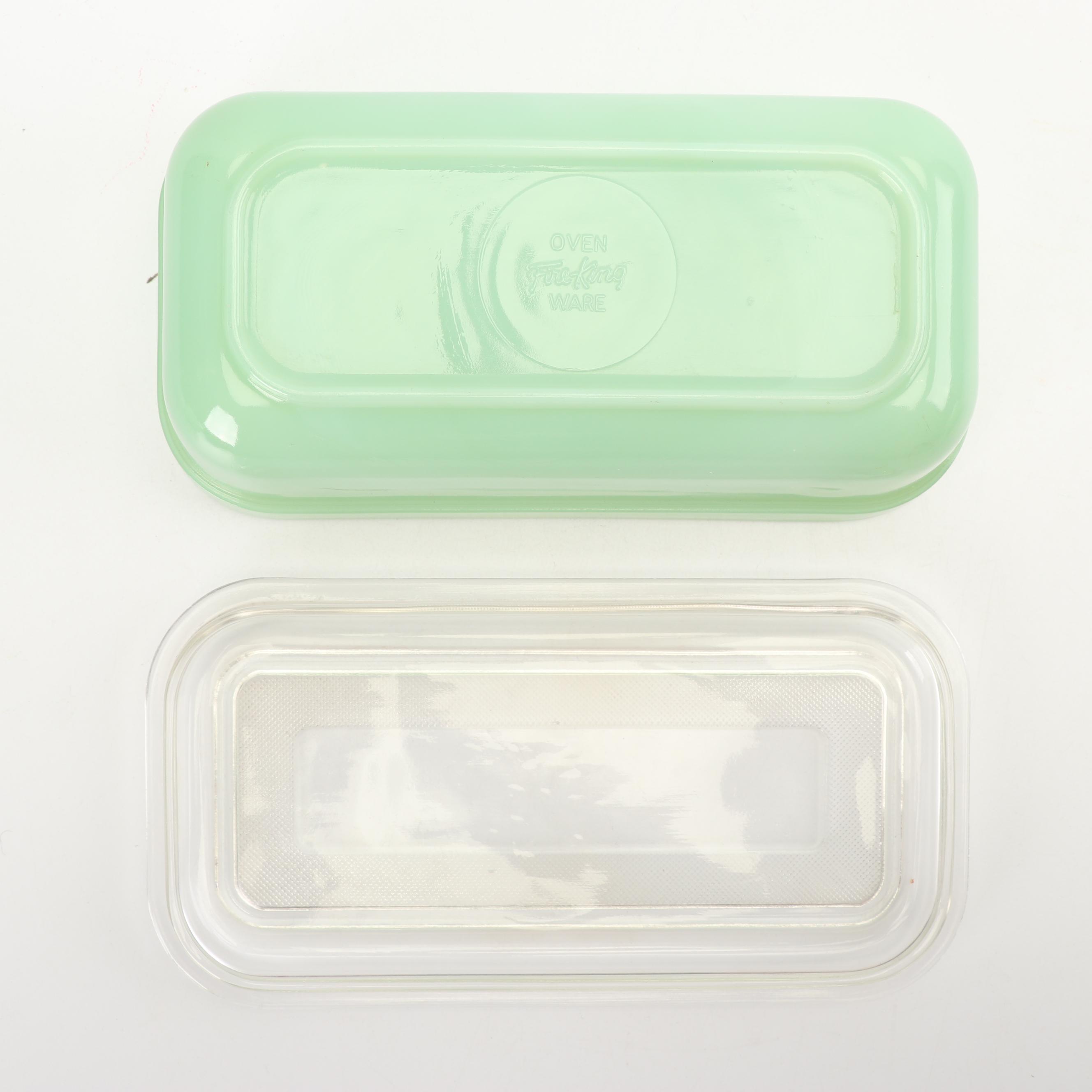 Vintage Anchor Hocking Fire-King "Jade Ite" Refrigerator Dishes