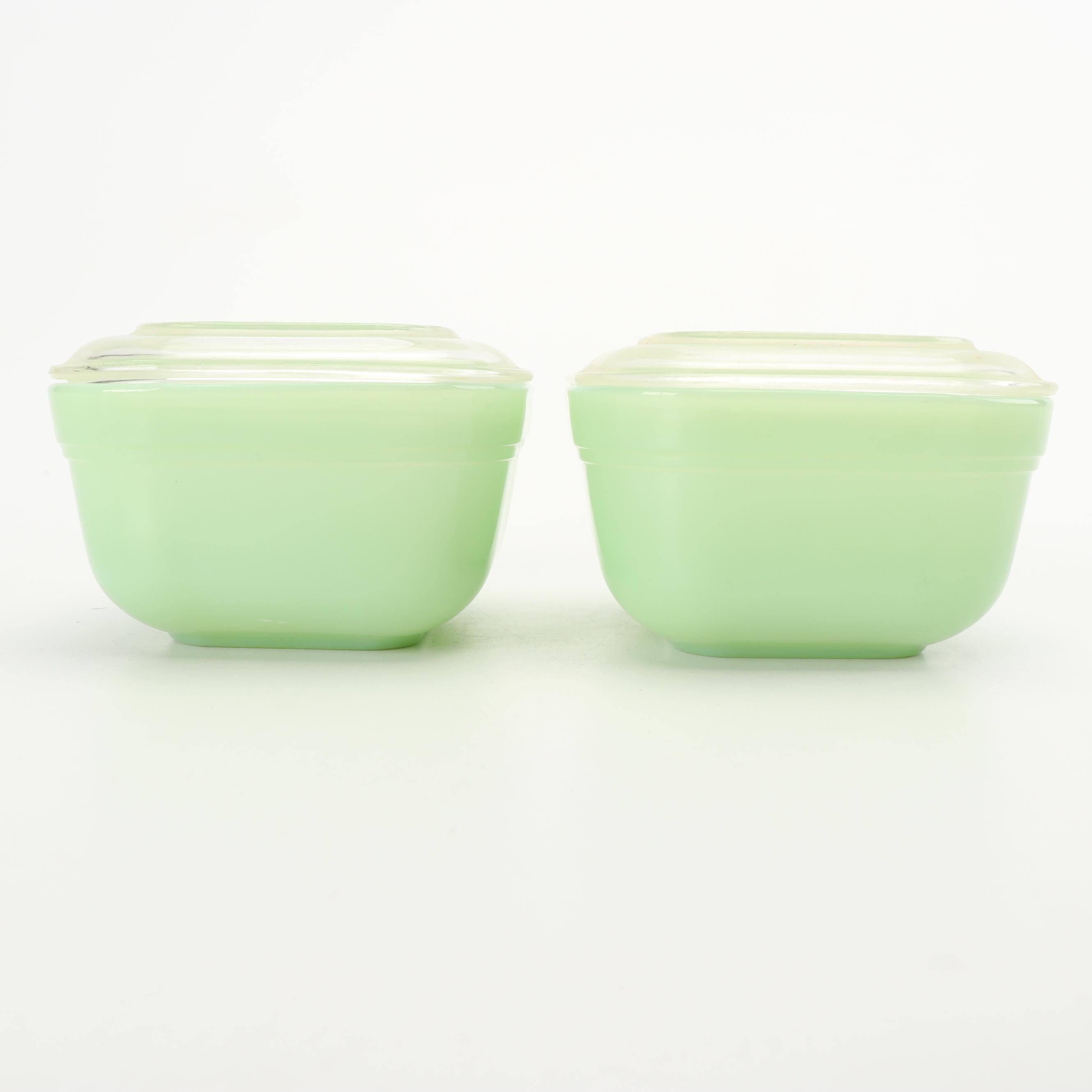 Vintage Anchor Hocking Fire-King "Jade Ite" Refrigerator Dishes