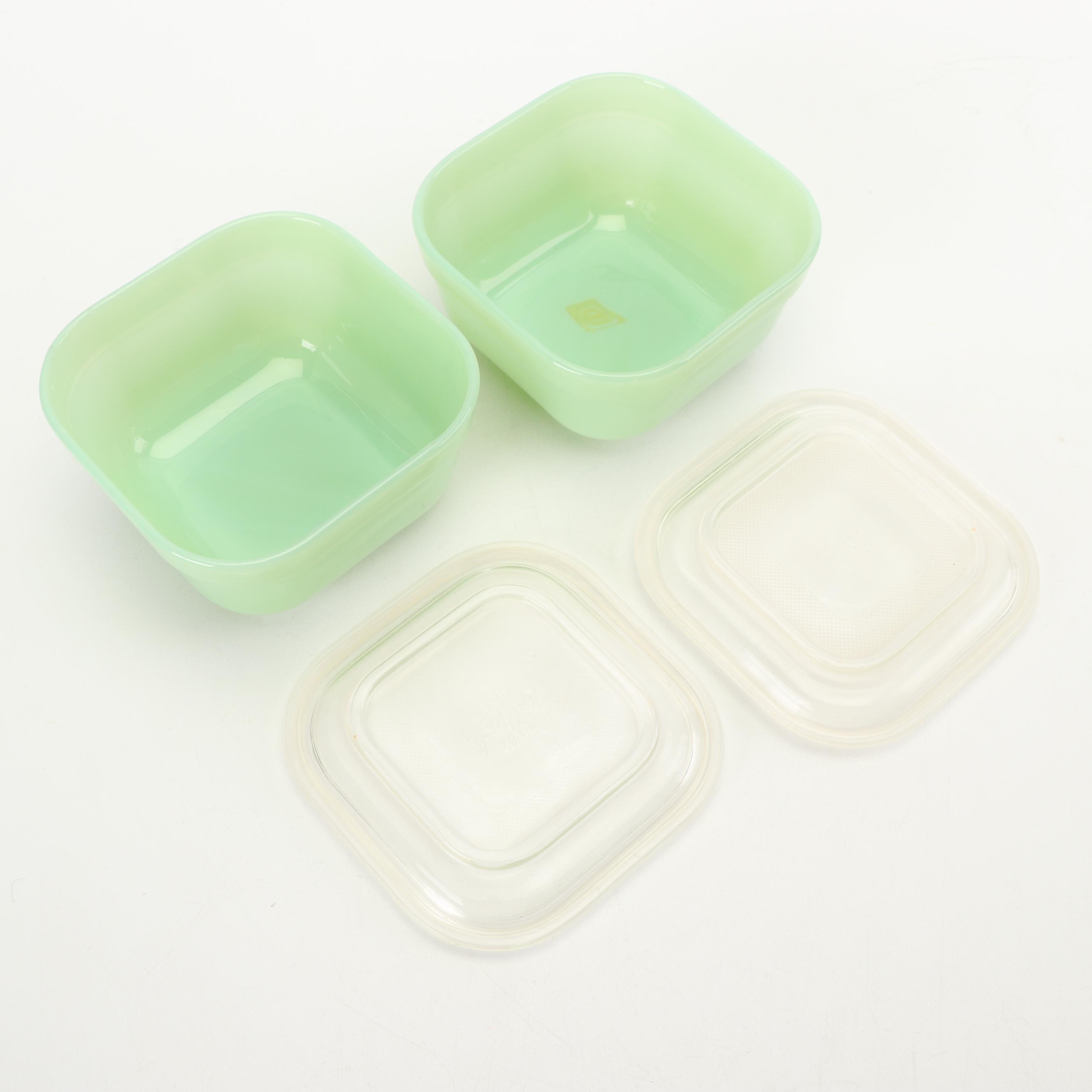 Vintage Anchor Hocking Fire-King "Jade Ite" Refrigerator Dishes