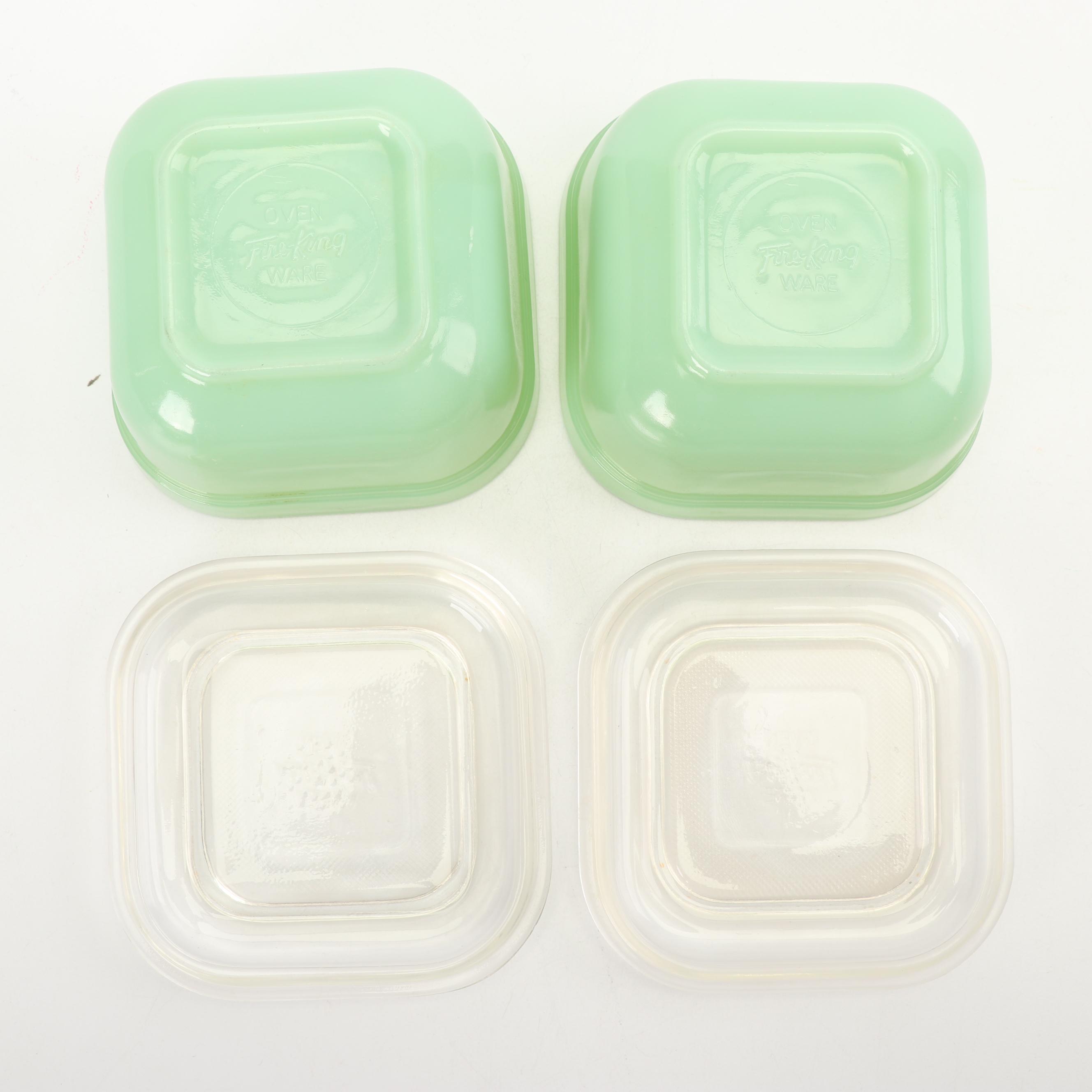 Vintage Anchor Hocking Fire-King "Jade Ite" Refrigerator Dishes
