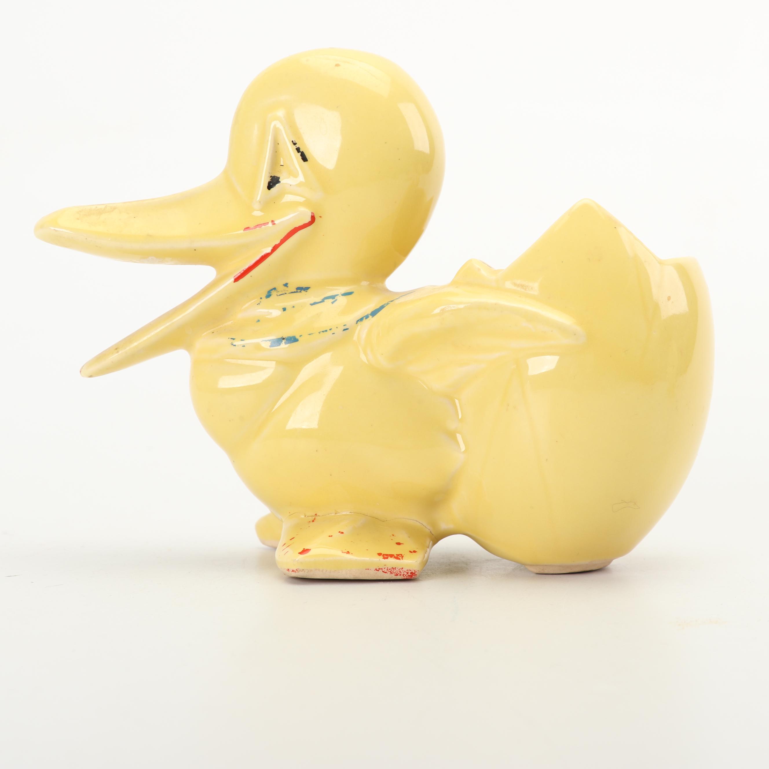 McCoy Duck Planter and Van Tellingen Hugging Duck Salt and Pepper Shakers