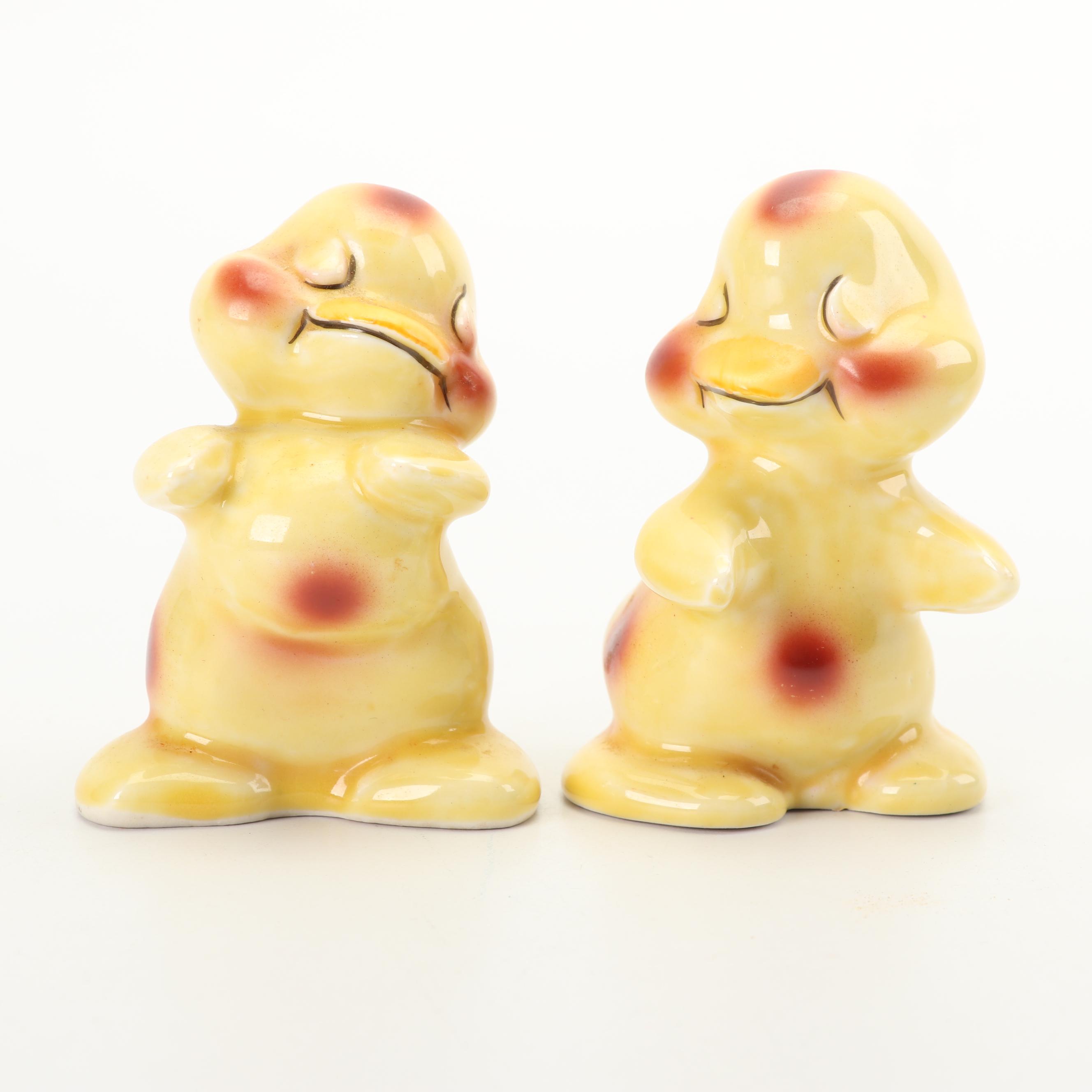 McCoy Duck Planter and Van Tellingen Hugging Duck Salt and Pepper Shakers