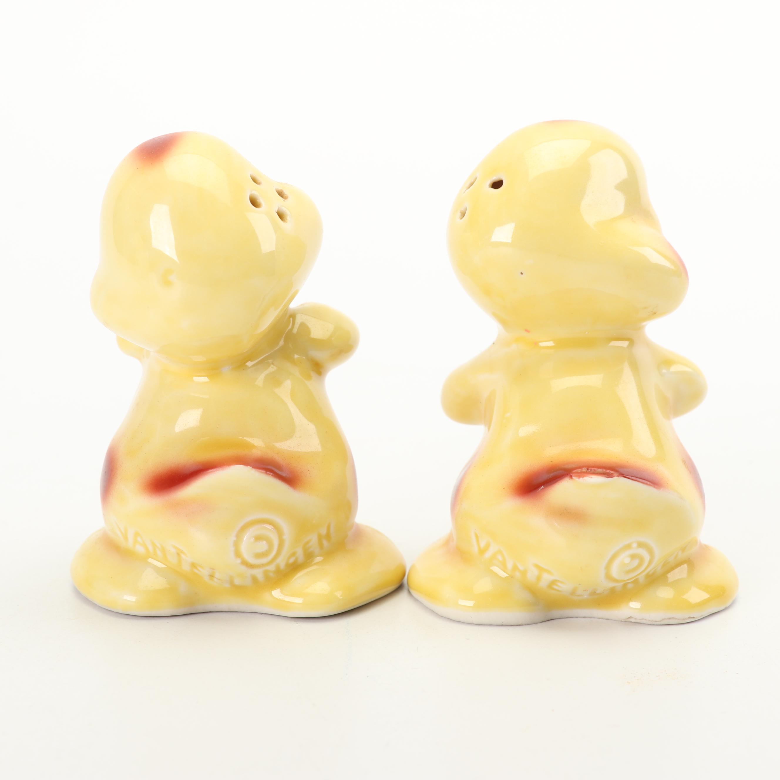 McCoy Duck Planter and Van Tellingen Hugging Duck Salt and Pepper Shakers