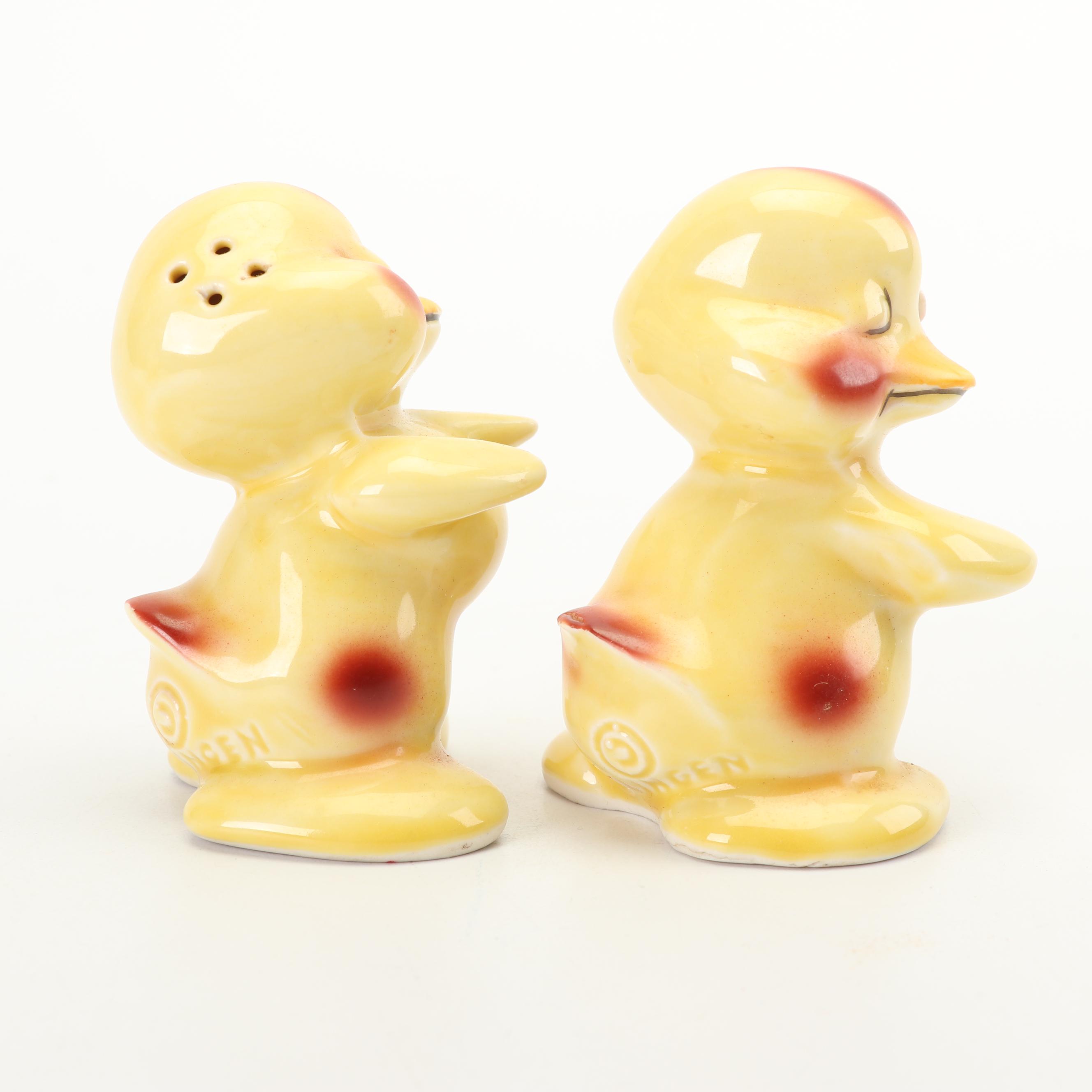 McCoy Duck Planter and Van Tellingen Hugging Duck Salt and Pepper Shakers