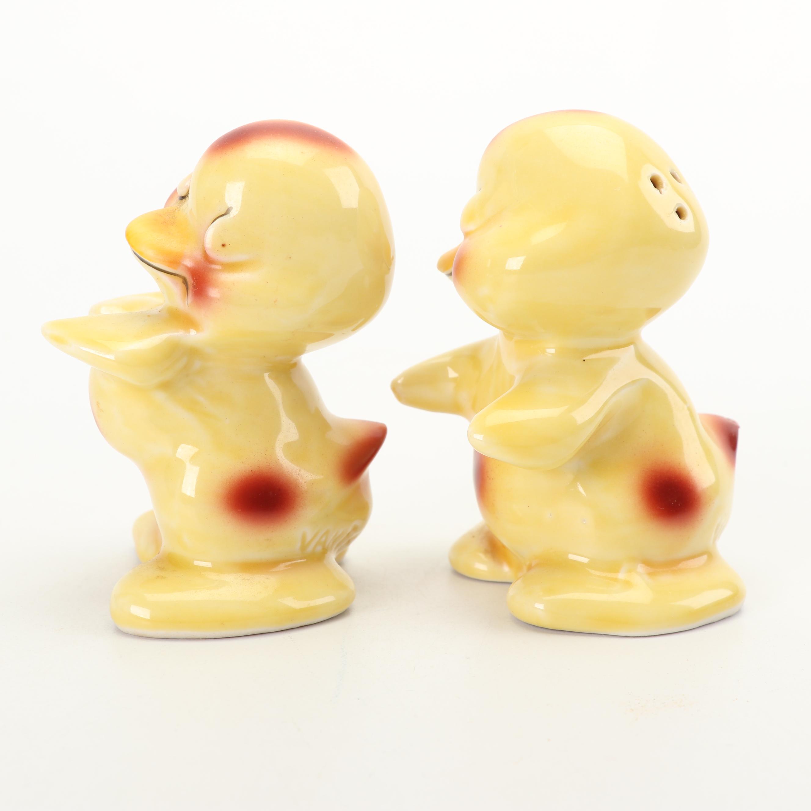 McCoy Duck Planter and Van Tellingen Hugging Duck Salt and Pepper Shakers