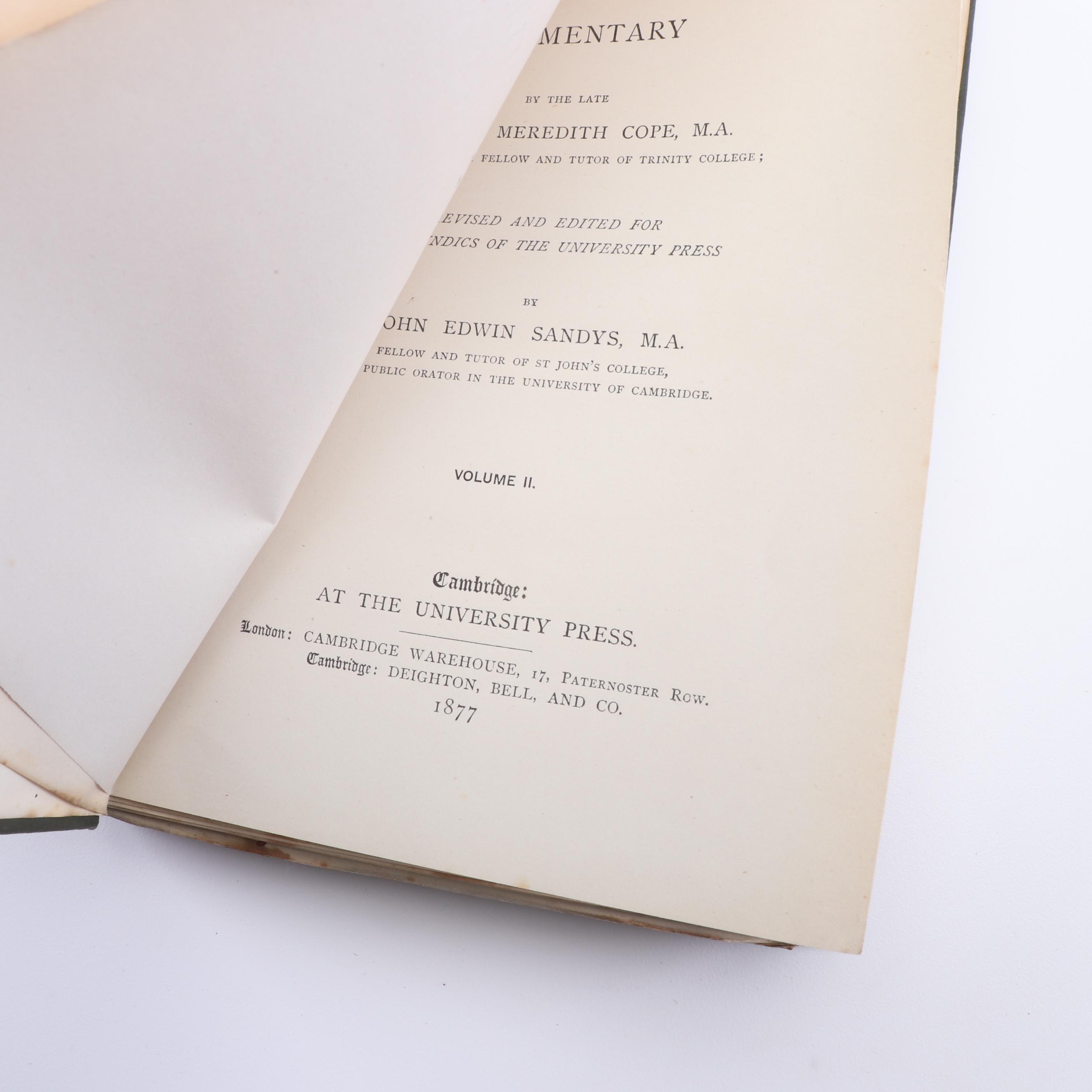 "The Rhetoric of Aristotle" and Other Books in English and German