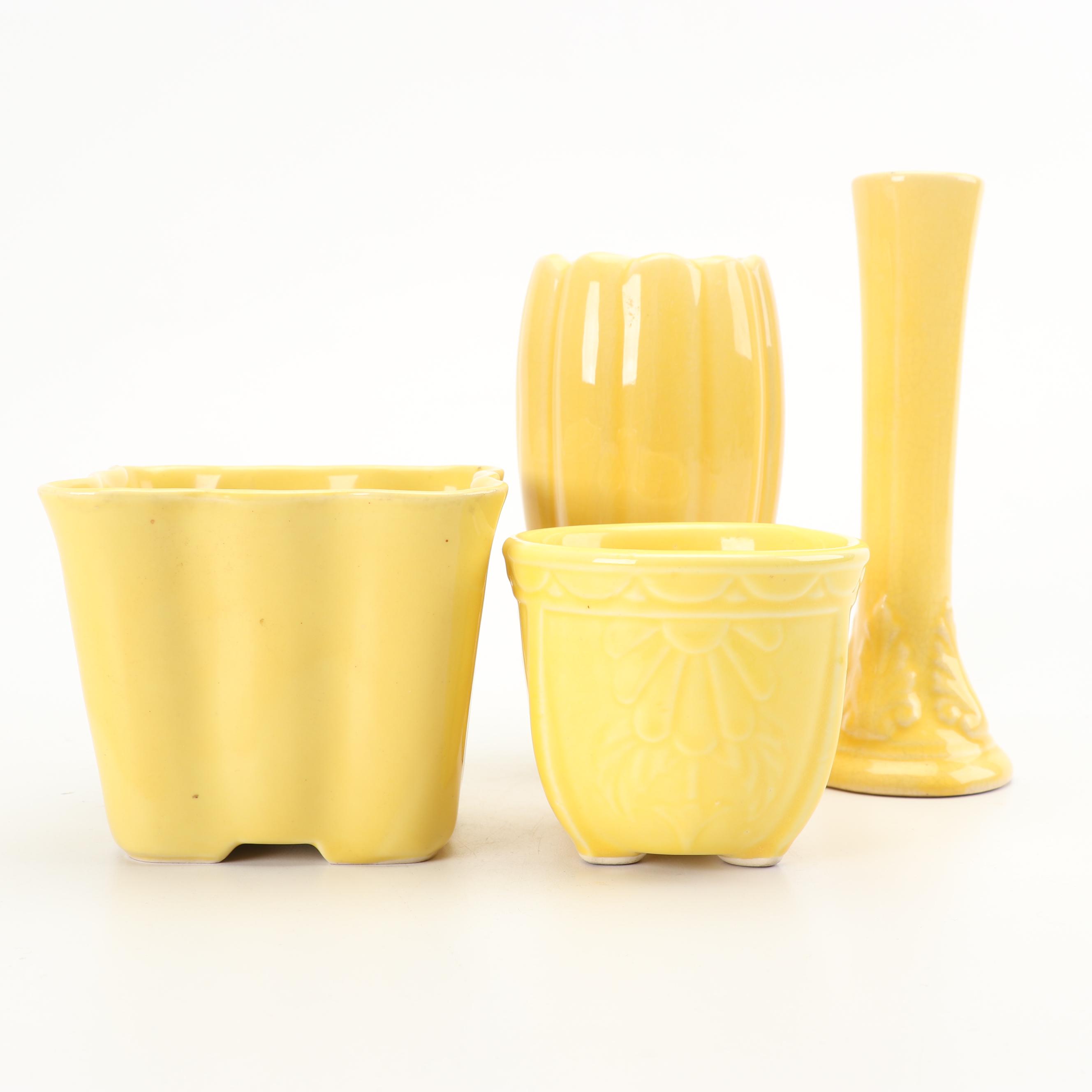 McCoy Bud Vase with Vase and Planters, Mid-Century