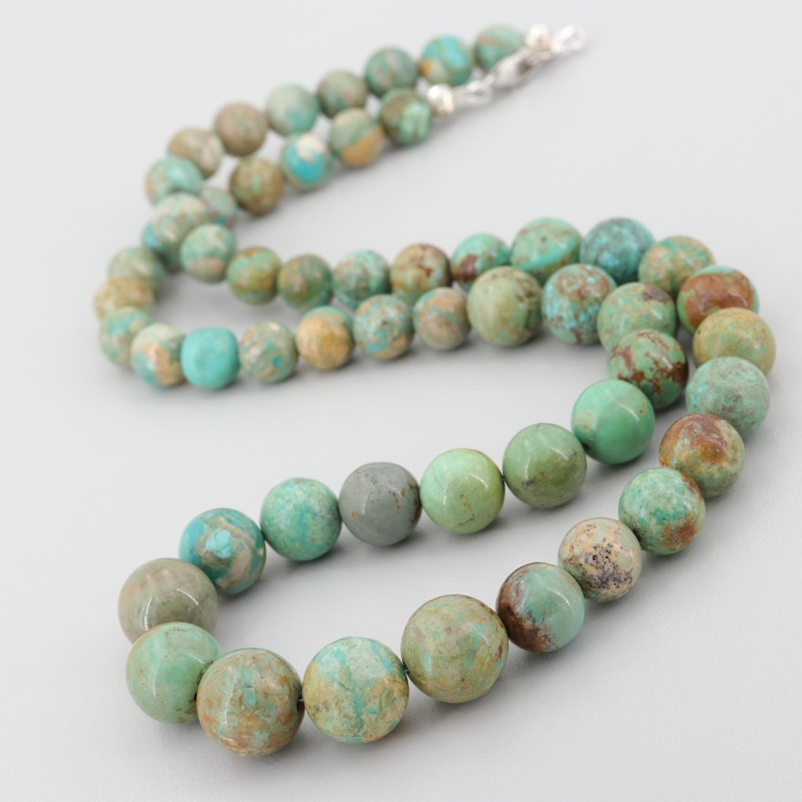 Sterling Silver Turquoise Graduated Necklace