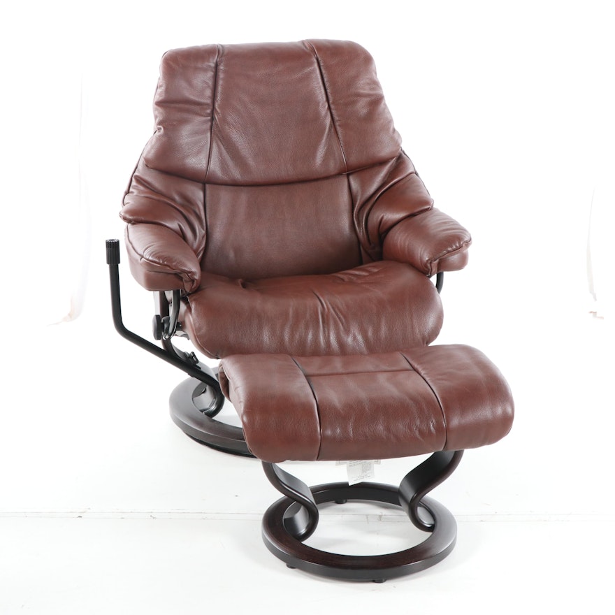 Ekornes Stressless "Reno" Lounge Chair and Ottoman, 21st Century