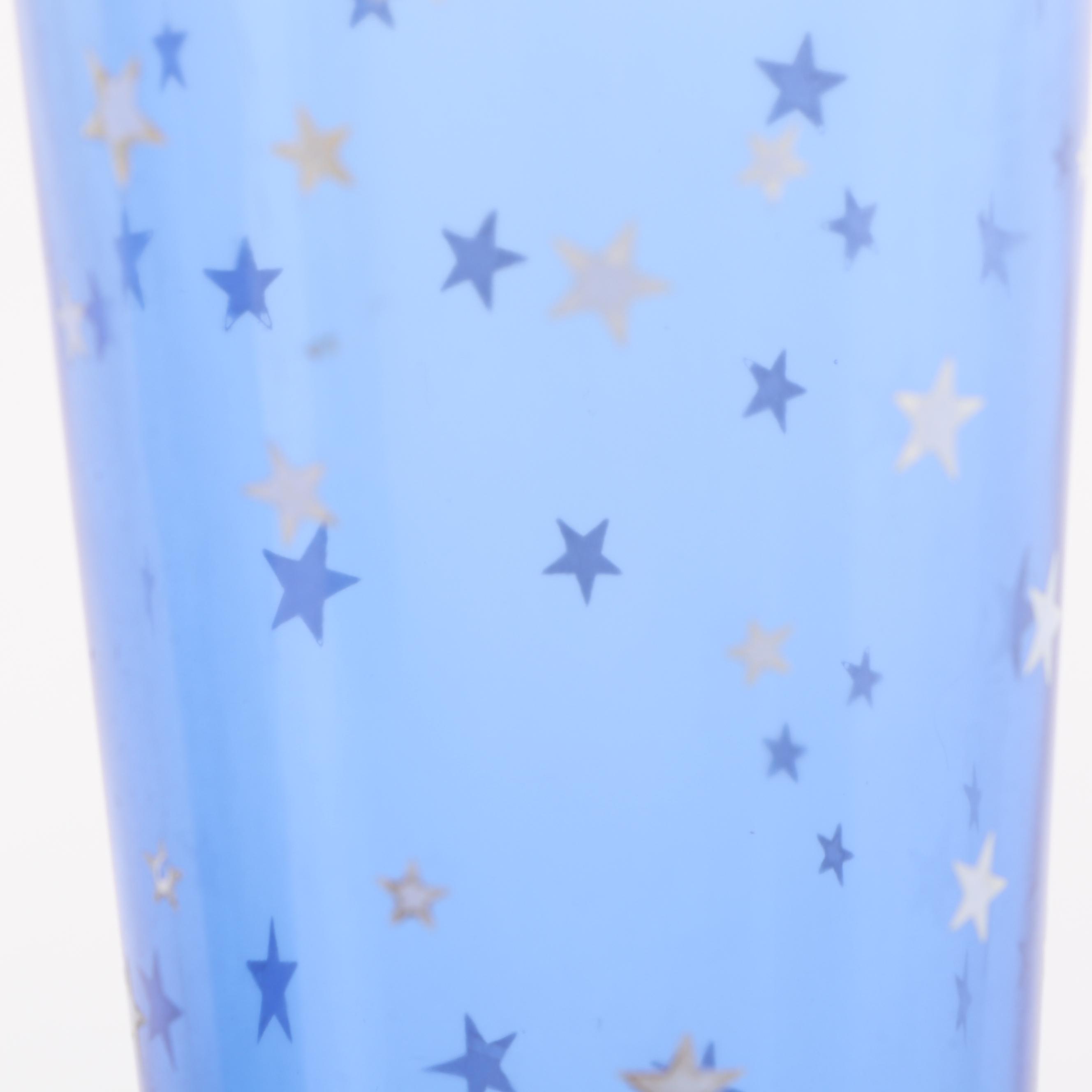 Vintage Cobalt Star, Snowflake and Reindeer Motif Glassware featuring Libbey