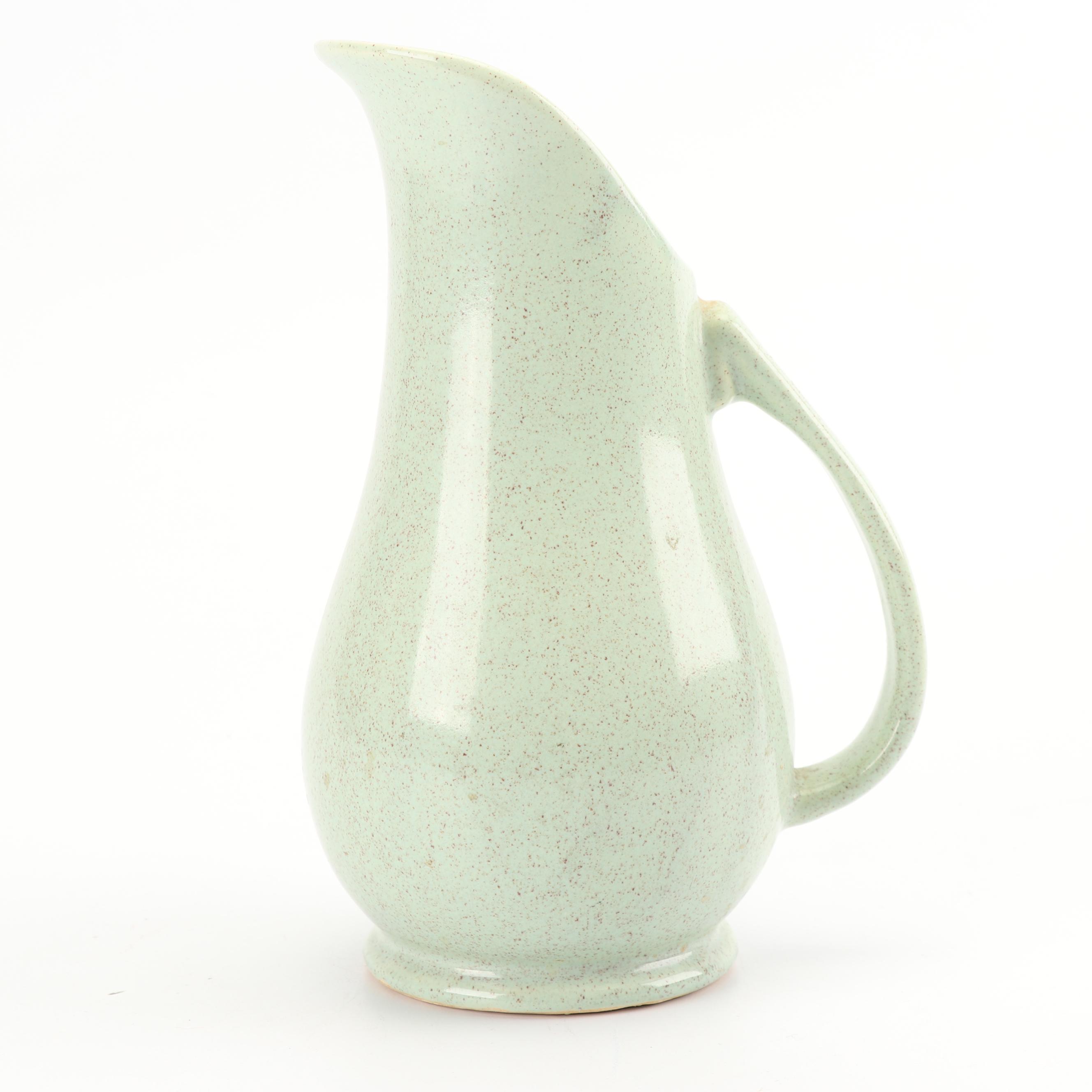 Brush Pottery Speckled Pitcher, Mid 20th Century