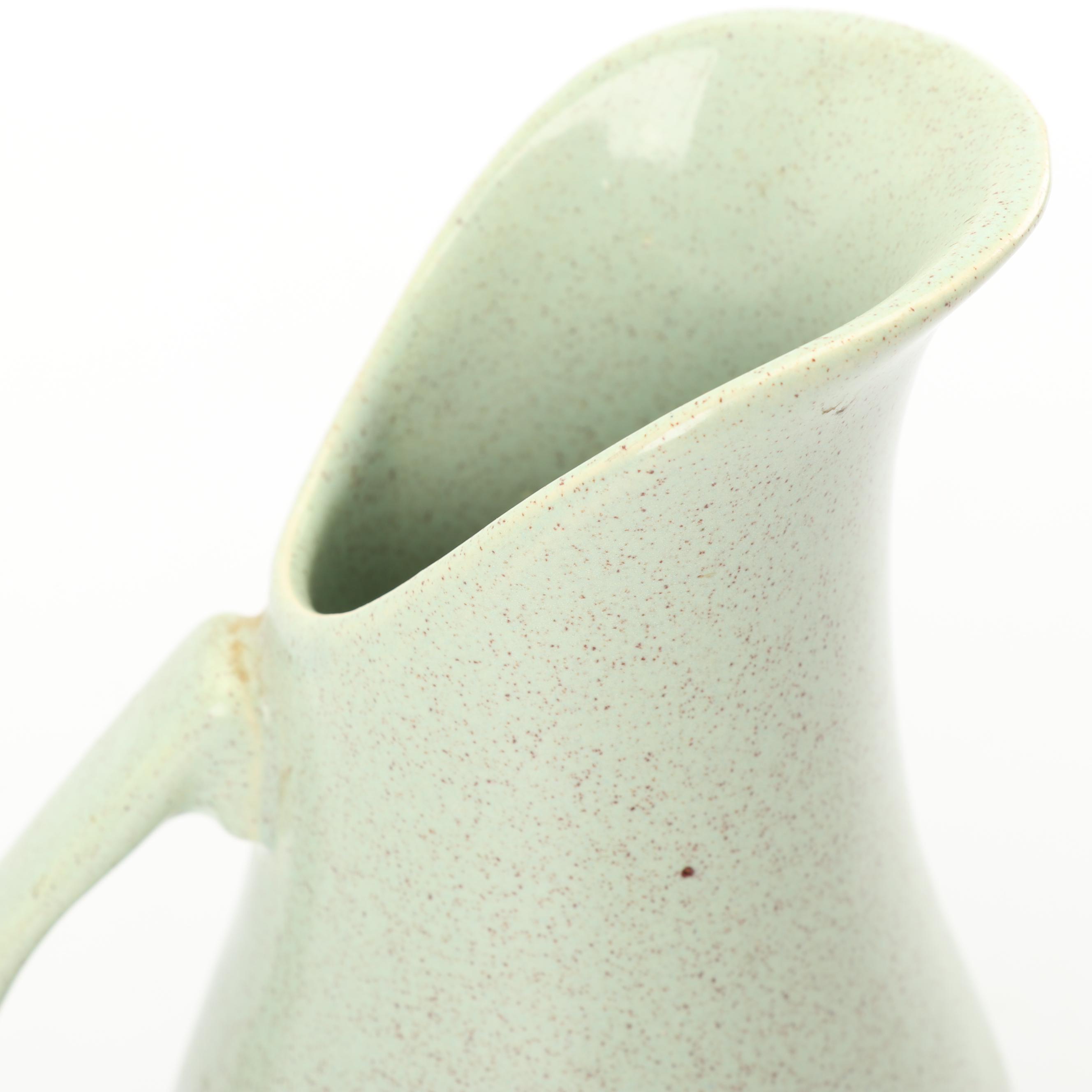 Brush Pottery Speckled Pitcher, Mid 20th Century
