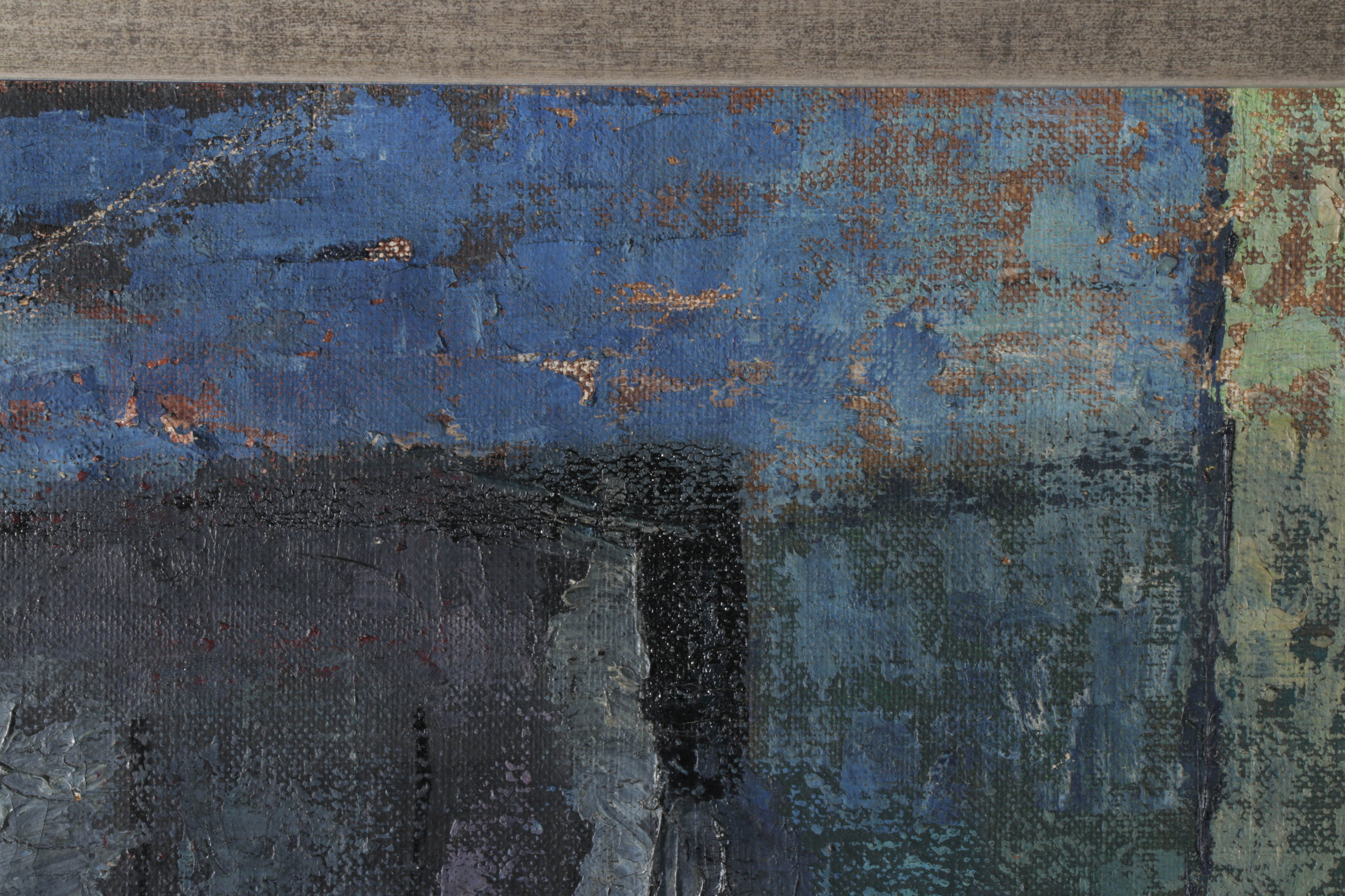 Joseph Meert 1952  Abstract Oil Painting "Rock Image"