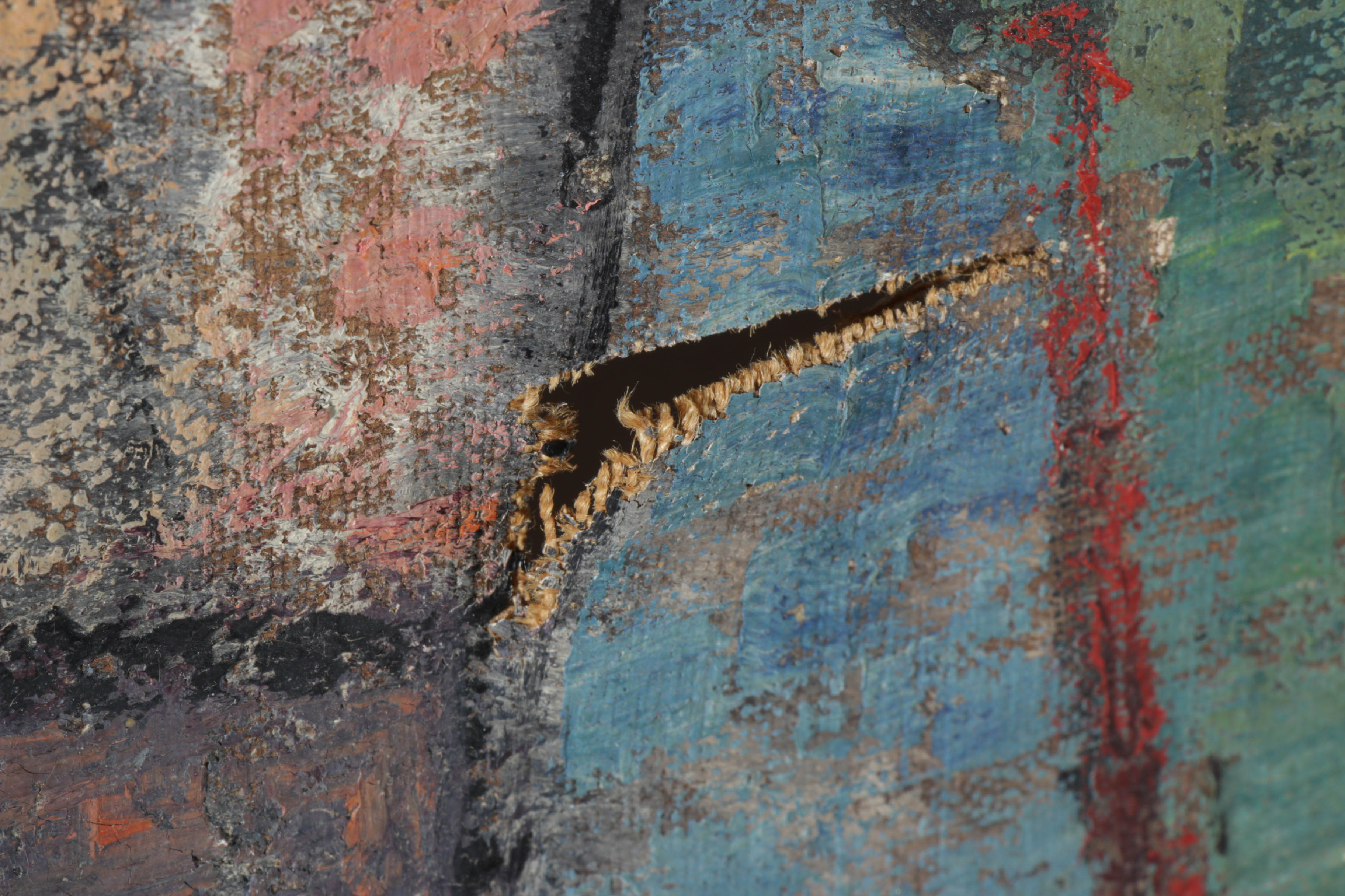 Joseph Meert 1952  Abstract Oil Painting "Rock Image"