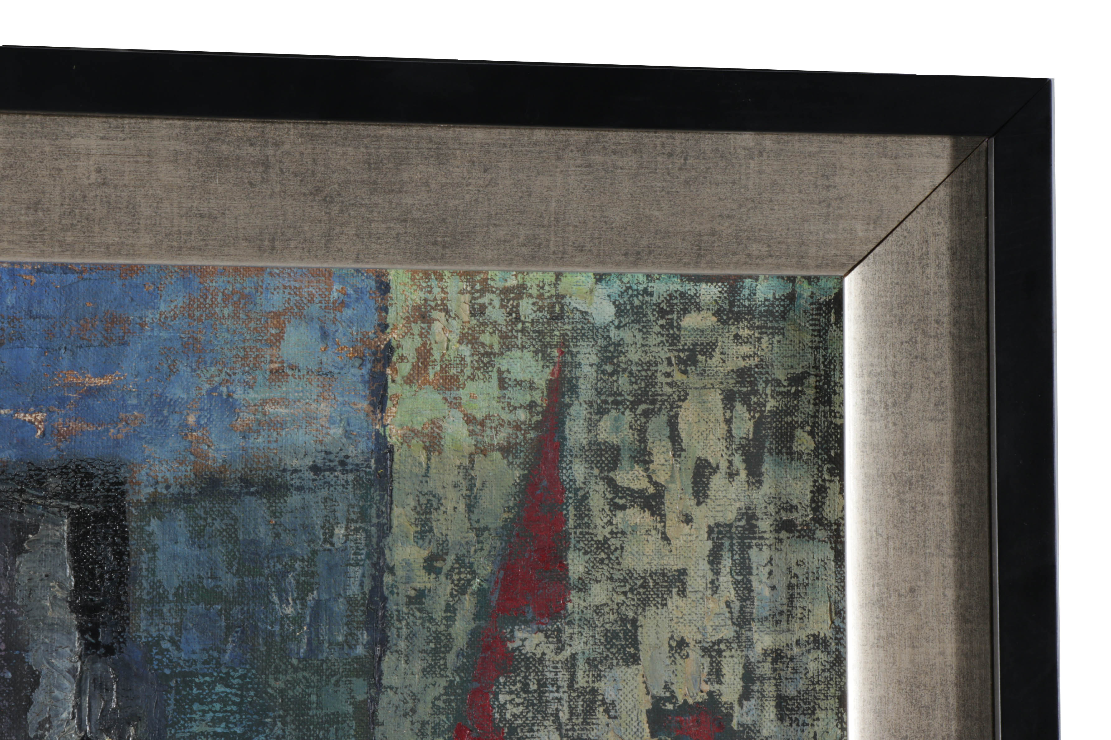 Joseph Meert 1952  Abstract Oil Painting "Rock Image"