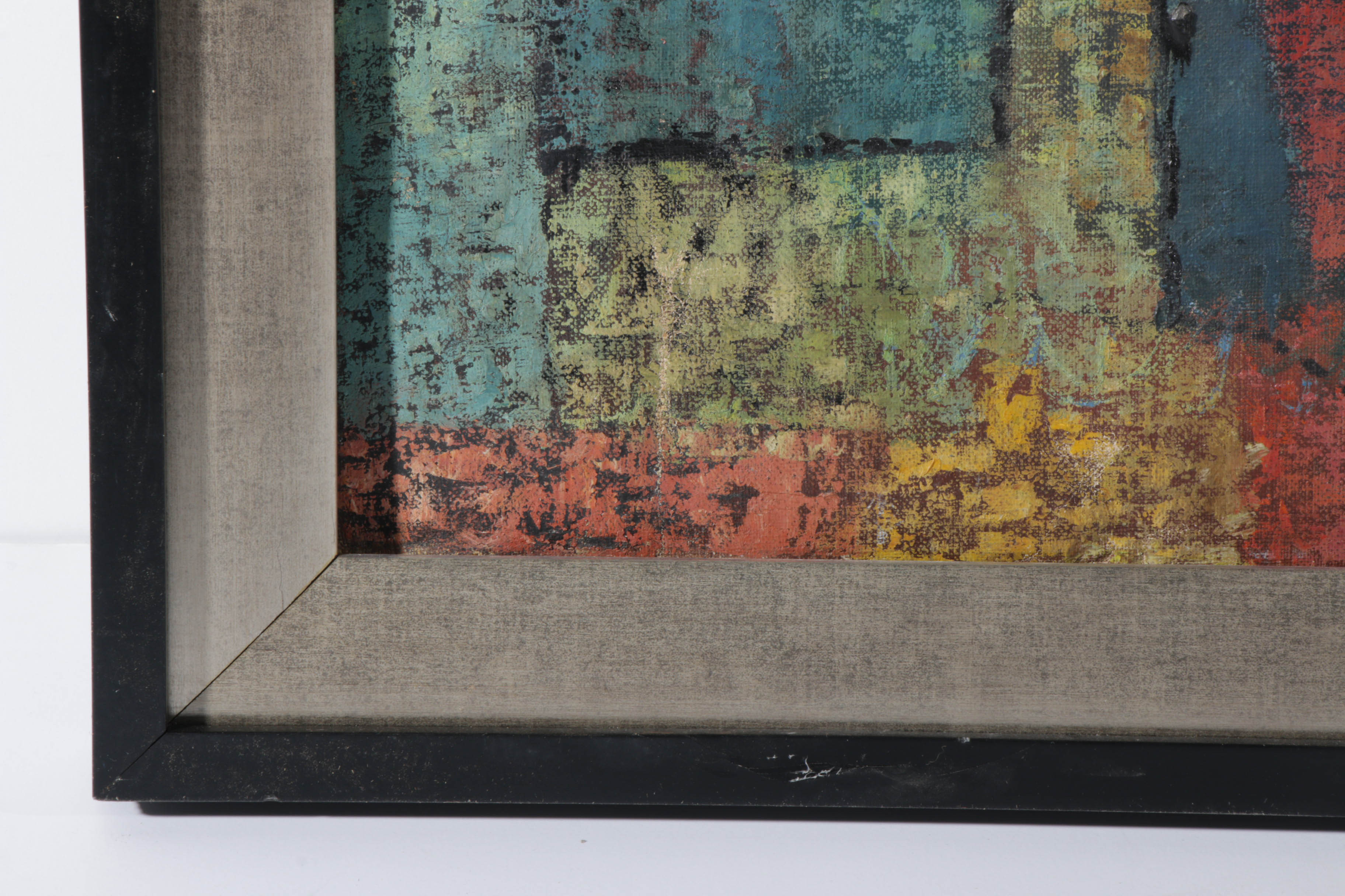 Joseph Meert 1952  Abstract Oil Painting "Rock Image"