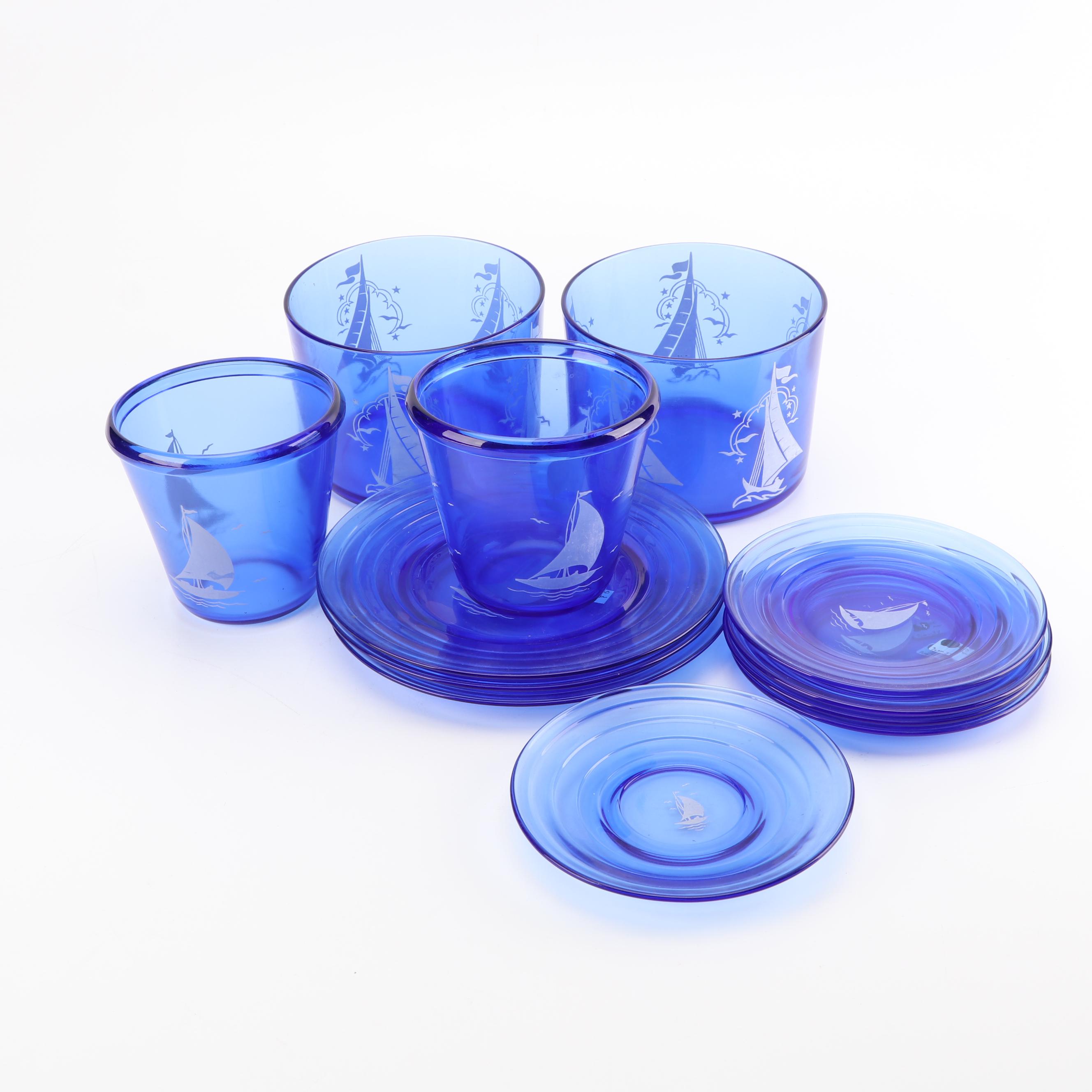 Hazel Atlas "Ships" Glass Barware and Dinnerware