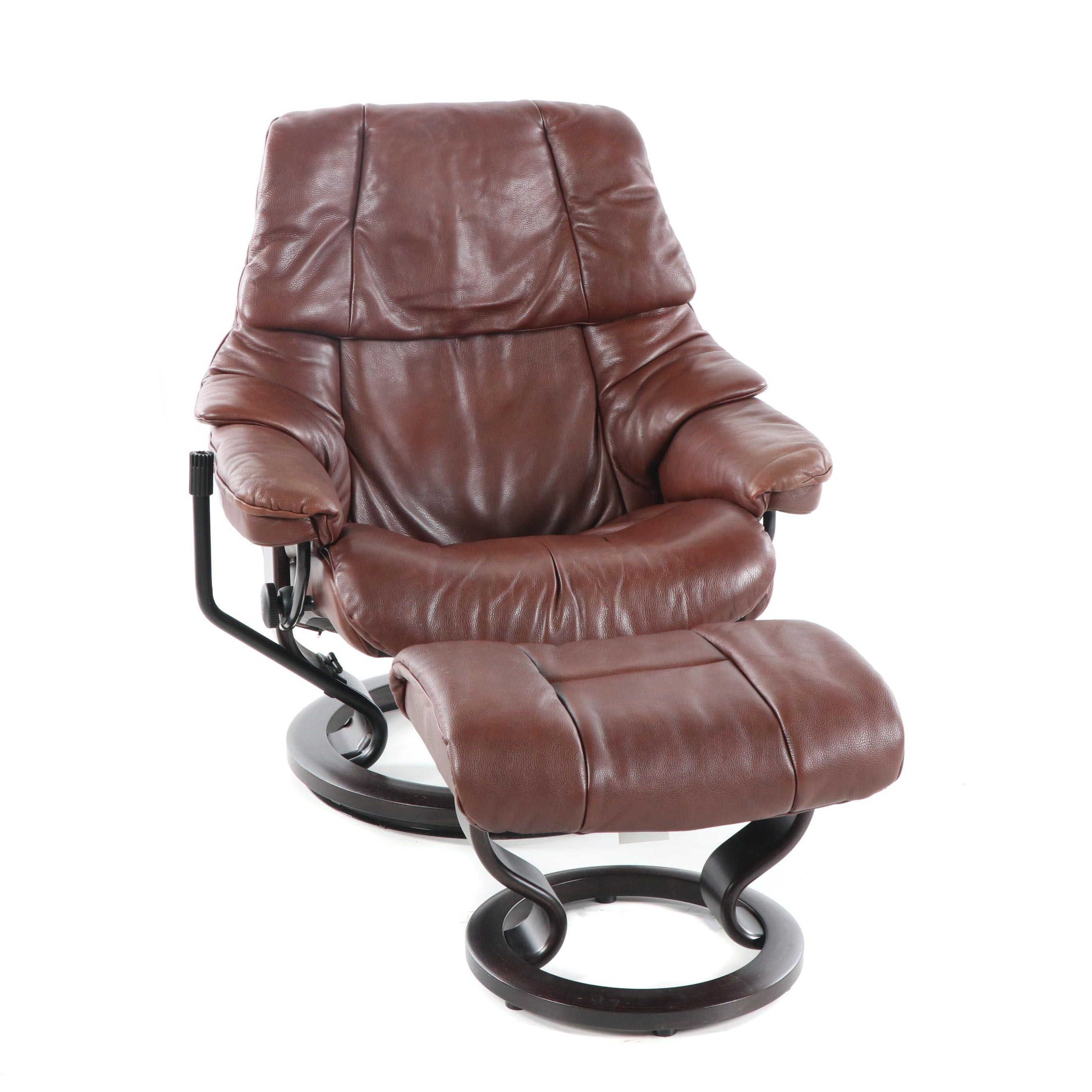 Ekornes Stressless "Reno" Lounge Chair and Ottoman, 21st Century