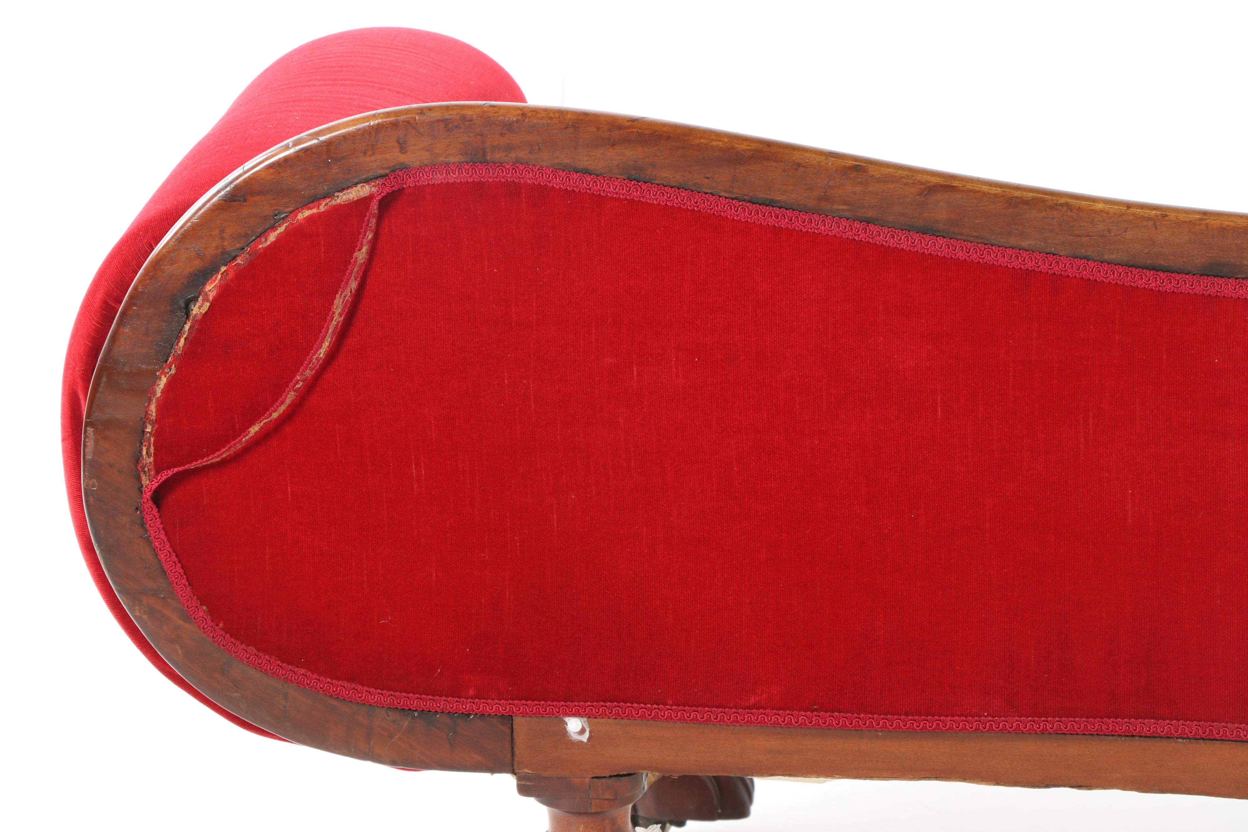 American Empire Style Button-Tufted Upholstered Chaise Lounge, Early 20th C.