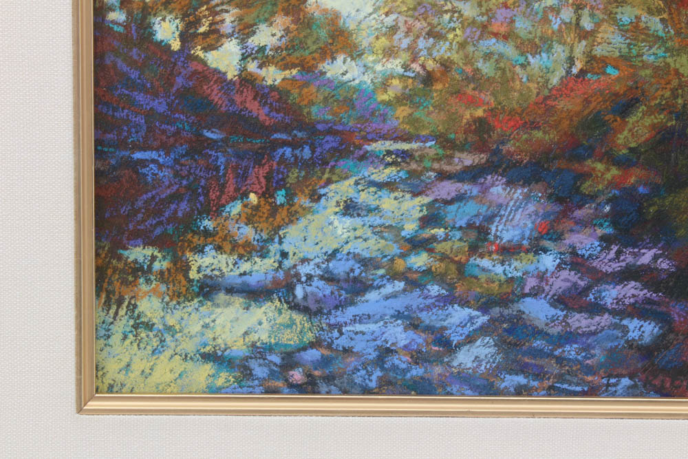 Pat Skiba Modernist Arizona Pastel over Oil Painting "Study of Autumn"