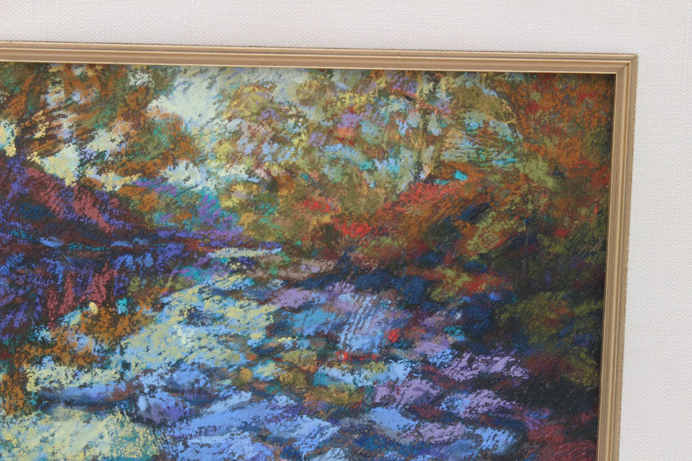 Pat Skiba Modernist Arizona Pastel over Oil Painting "Study of Autumn"