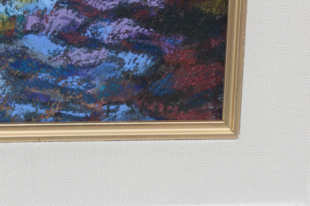 Pat Skiba Modernist Arizona Pastel over Oil Painting "Study of Autumn"