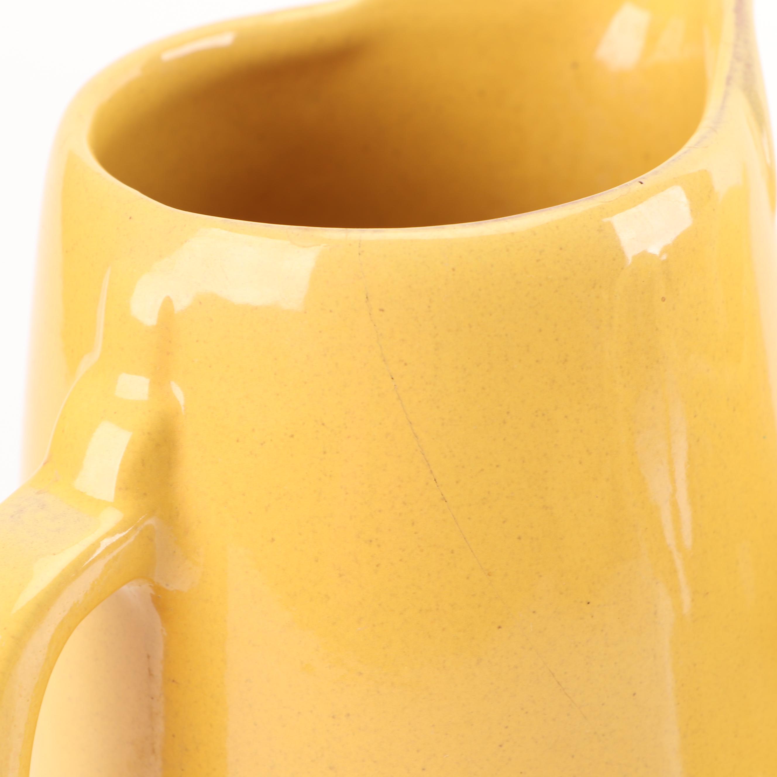 Redwing Vase, Bauer and Frankoma Pitchers and Metlox Bowl