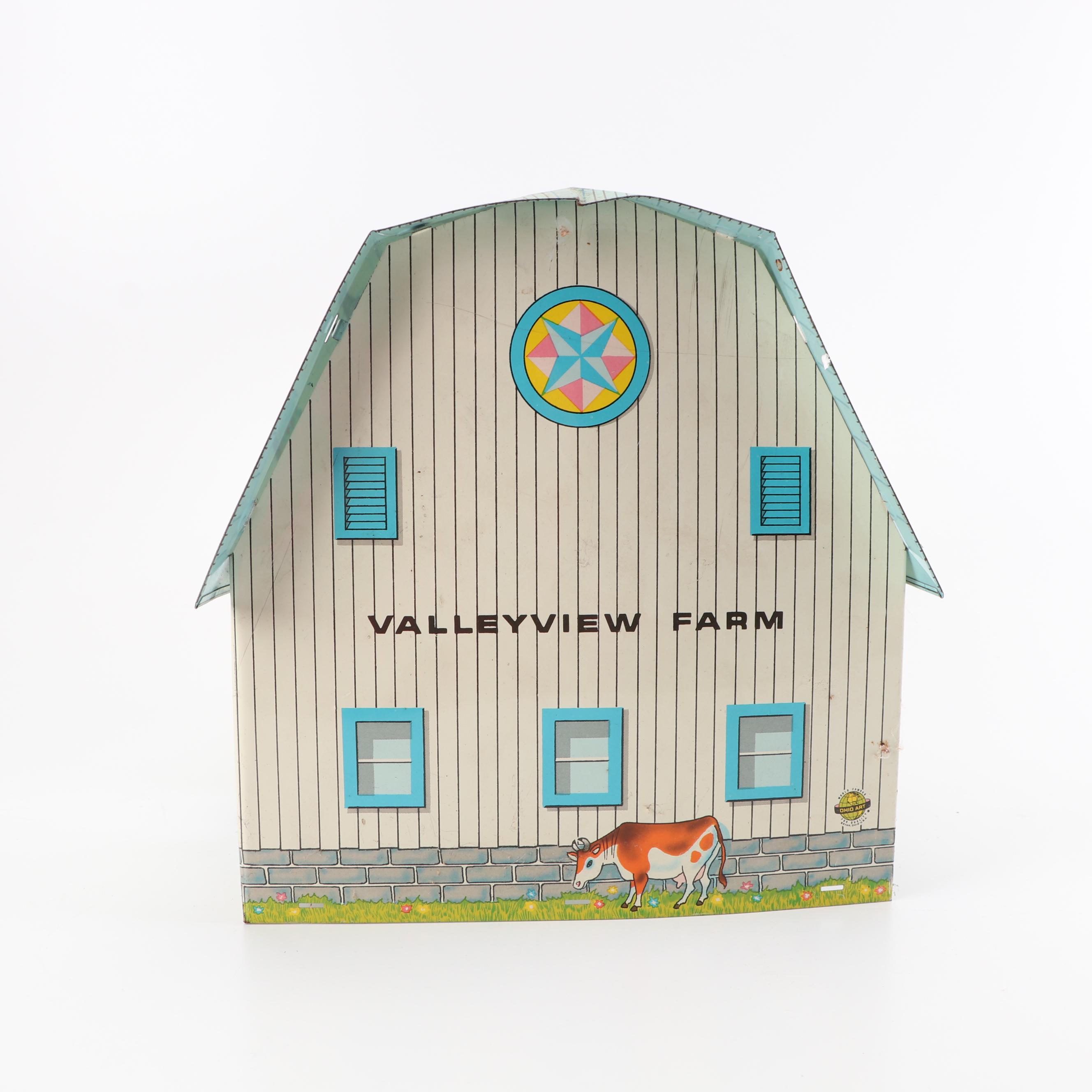"Valley View Farm" Toy Set including Barn, Equipment, and Animals, Mid-20th C.