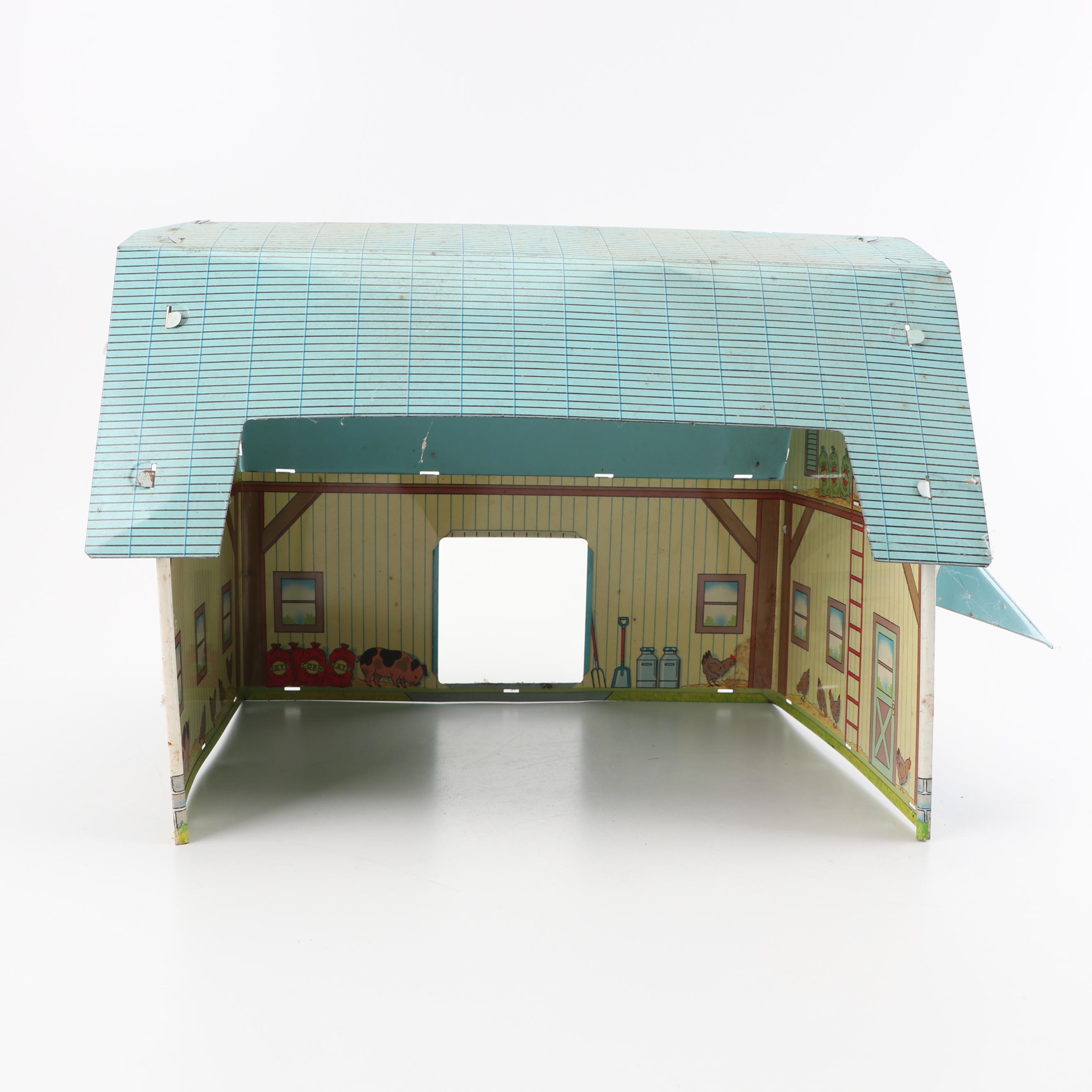 "Valley View Farm" Toy Set including Barn, Equipment, and Animals, Mid-20th C.