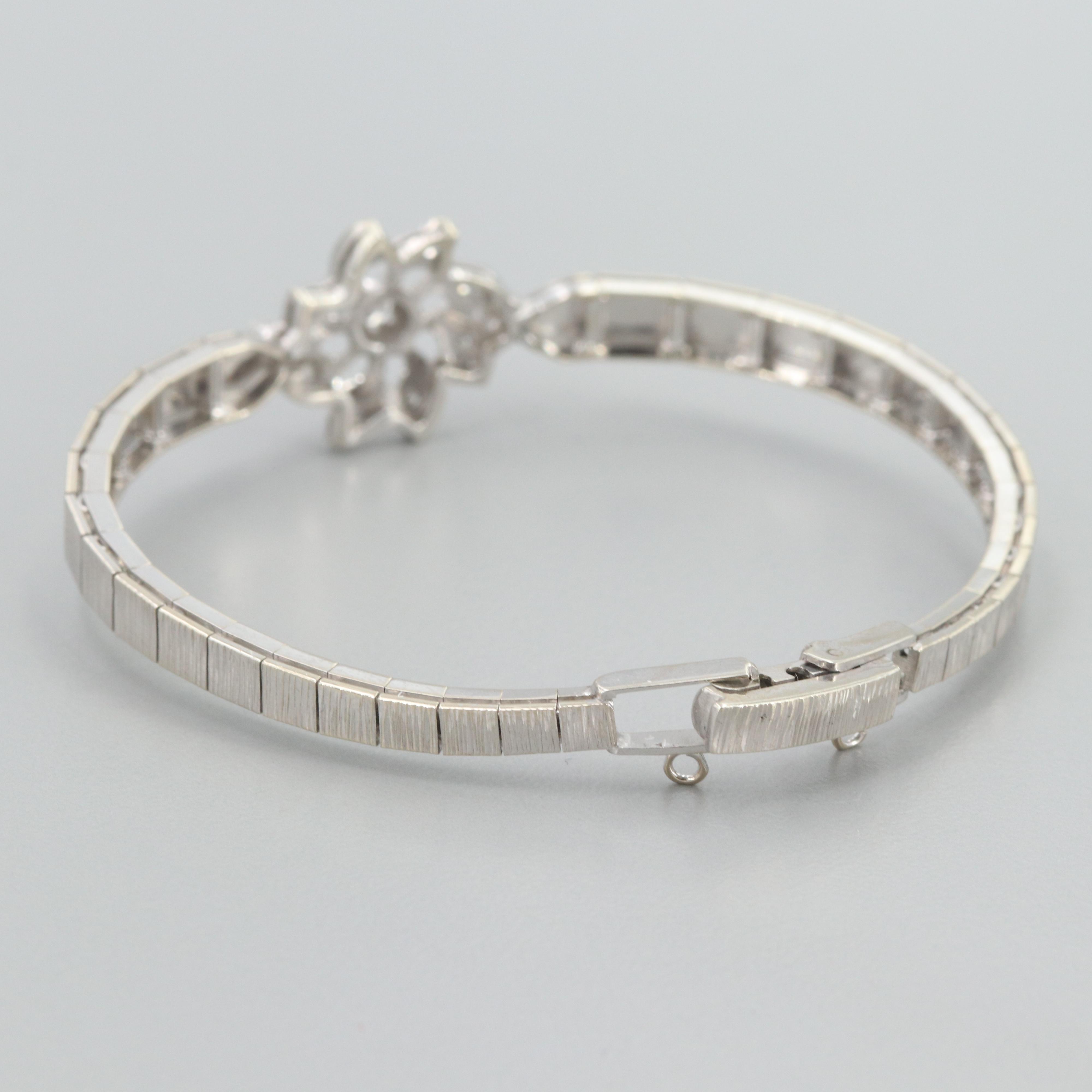 14K White Gold Diamond Bracelet