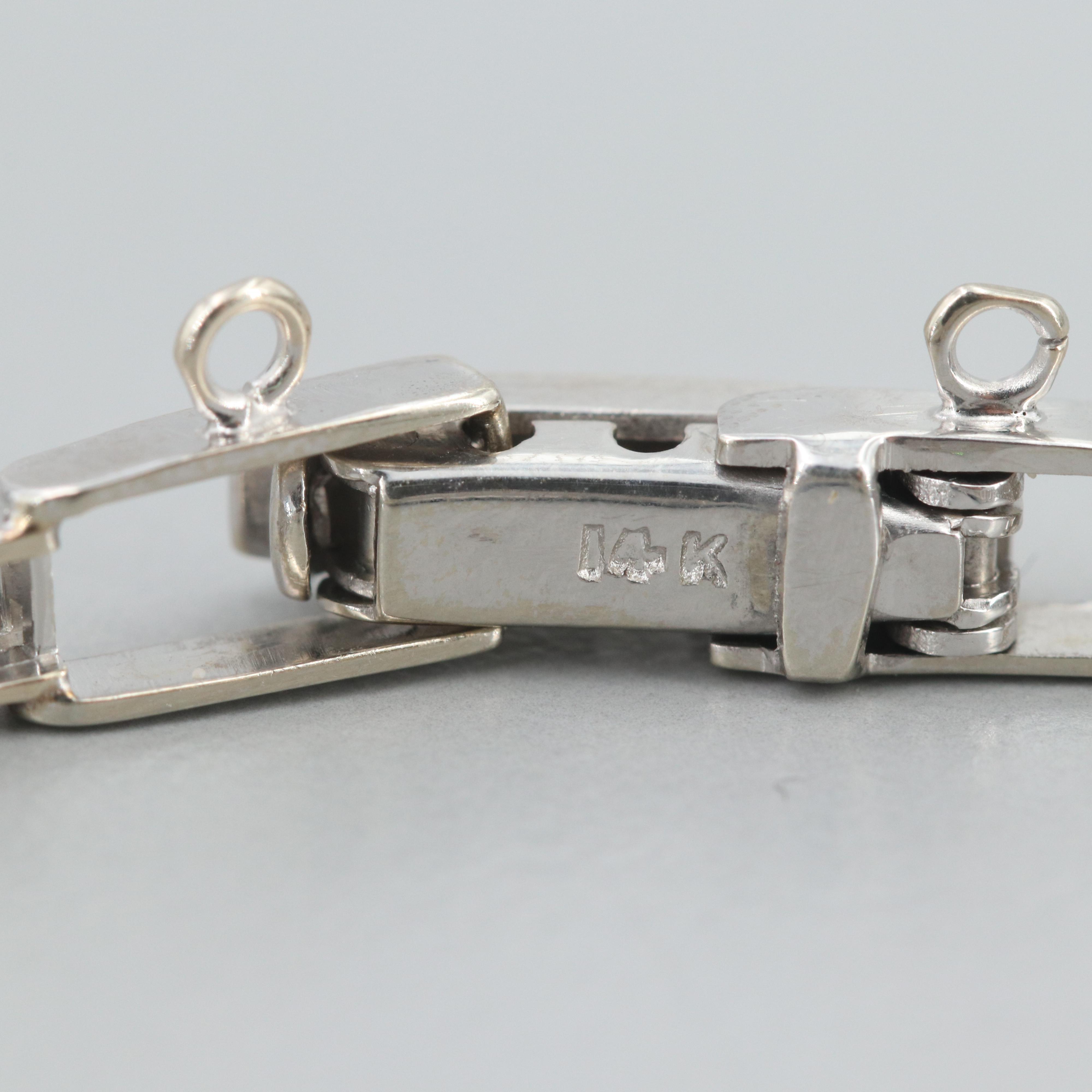 14K White Gold Diamond Bracelet