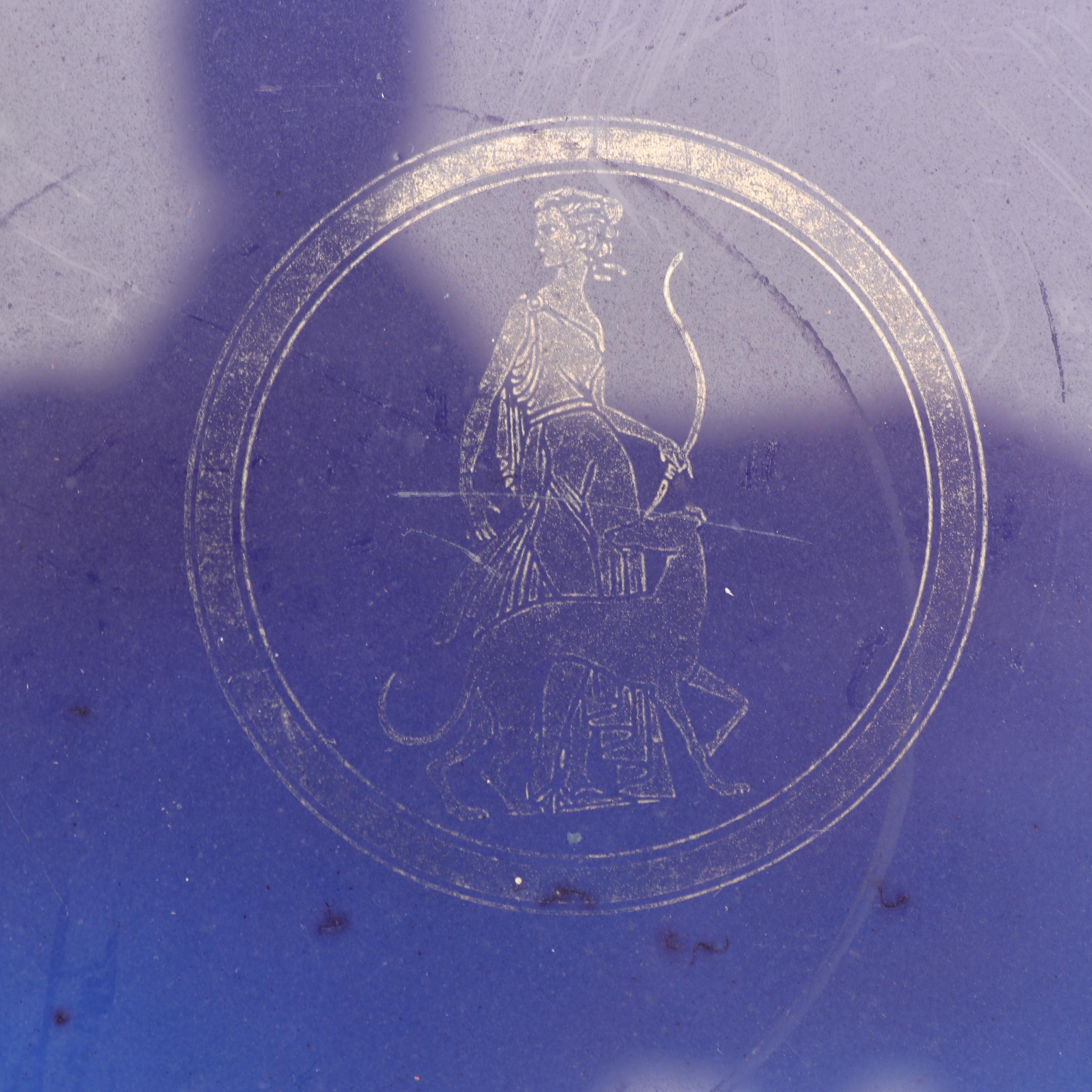 Cobalt Glass Serveware and Oil Lamp featuring Colony, with Hazel Atlas